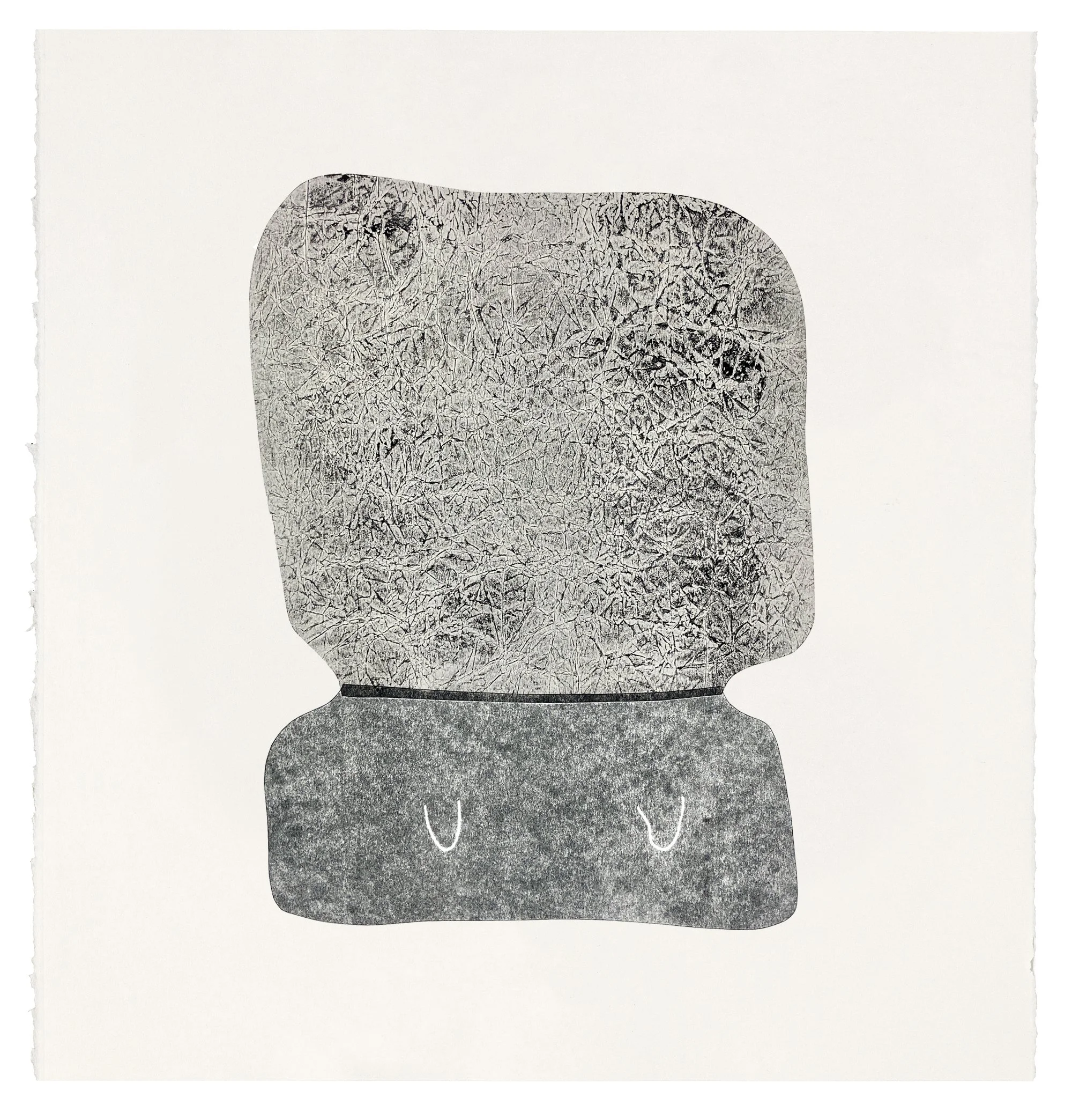   SEEKUR (PRAKTISS) , collagraph with chine collé, 2022   