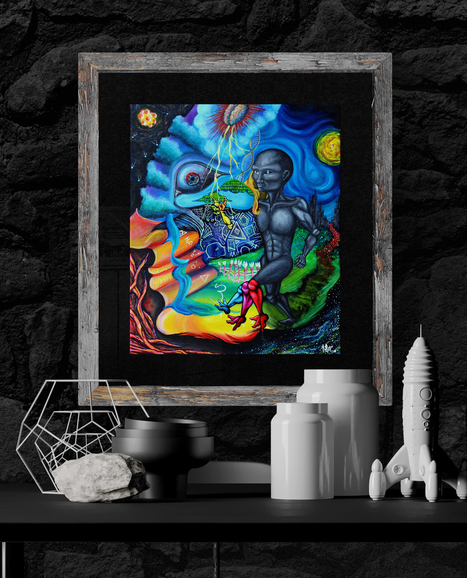 Surrealismac ~ Shop Paintings and Prints: Surreal Original Art On Canvas ~  Unknown Neurons: Surreal Original Acrylic Painting on Canvas