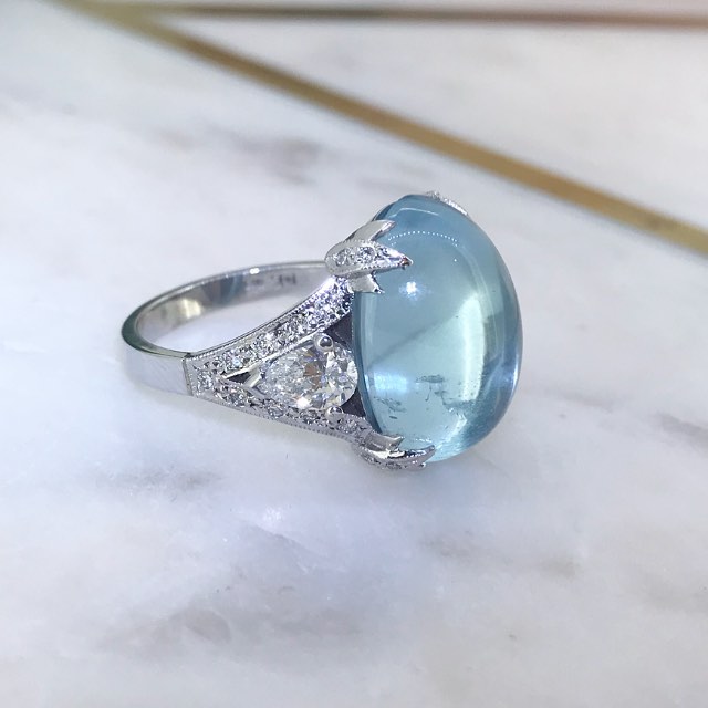 An Aquamarine and diamond bespoke dream for a special client ❤️❤️