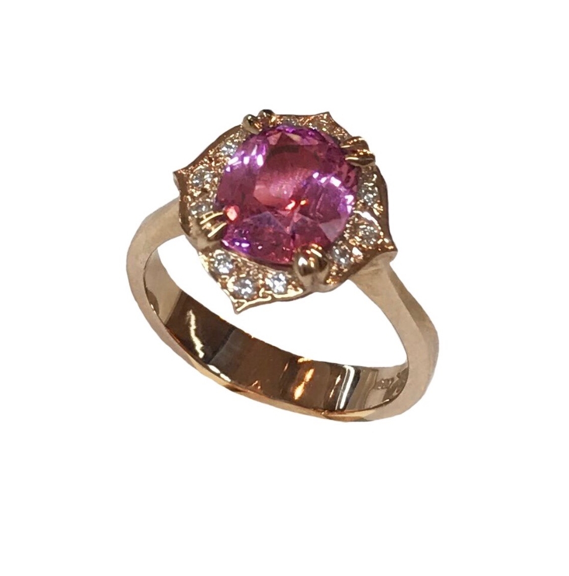 Malaia Garnet Cushion Cut Ring with Diamonds in Rose Gold.jpeg