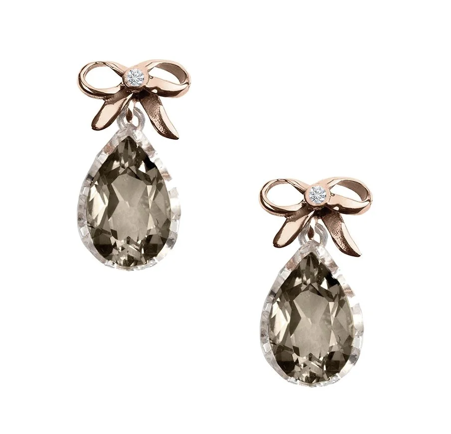 Pretty+Collection+Smokey+Quartz%2C+Rose+Gold+%26+Silver+Bow+Earrings+Diamond+accents.jpg