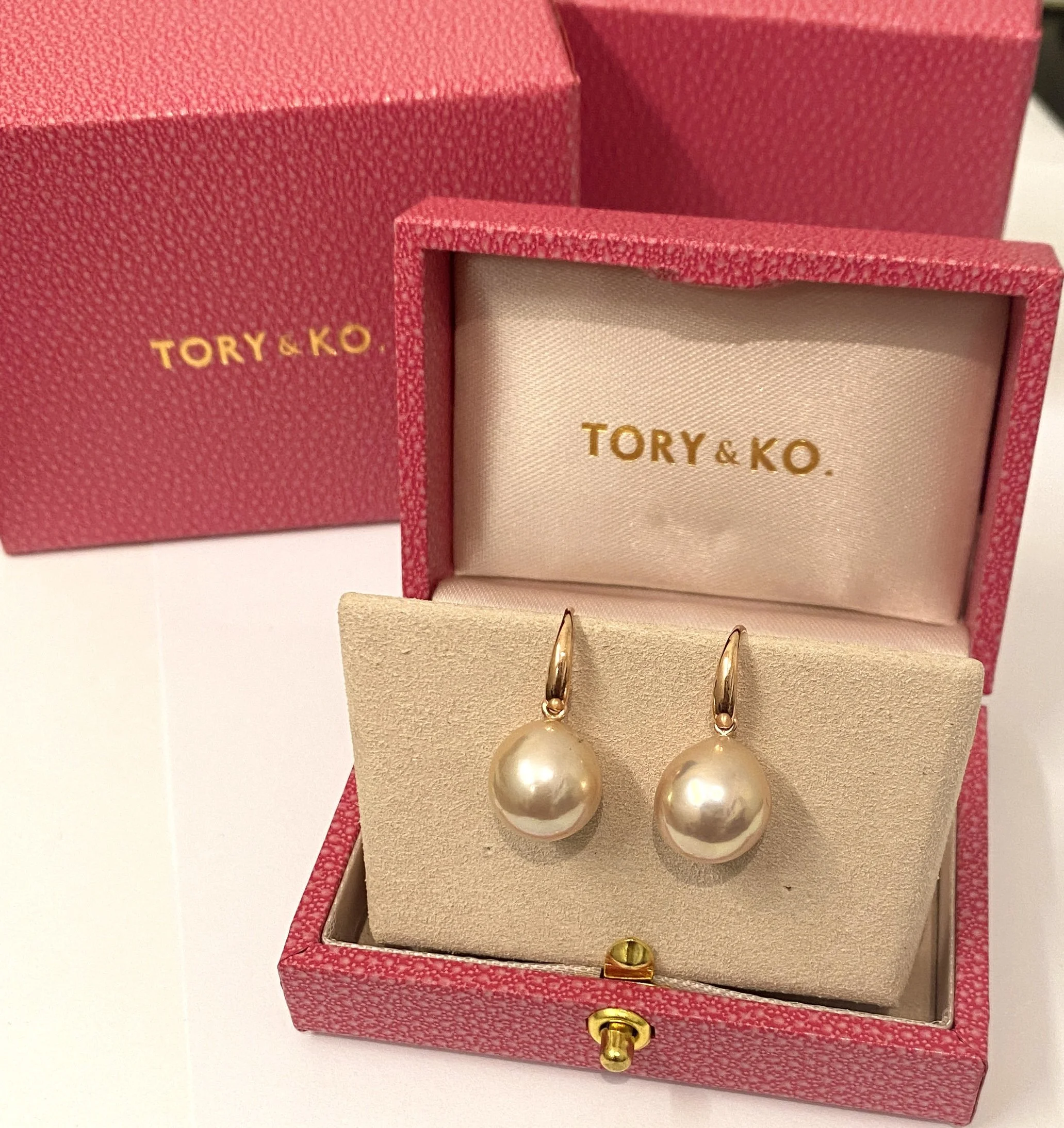Freshwater Pink Drop Pearls on 9ct Rose Gold hooks.jpg