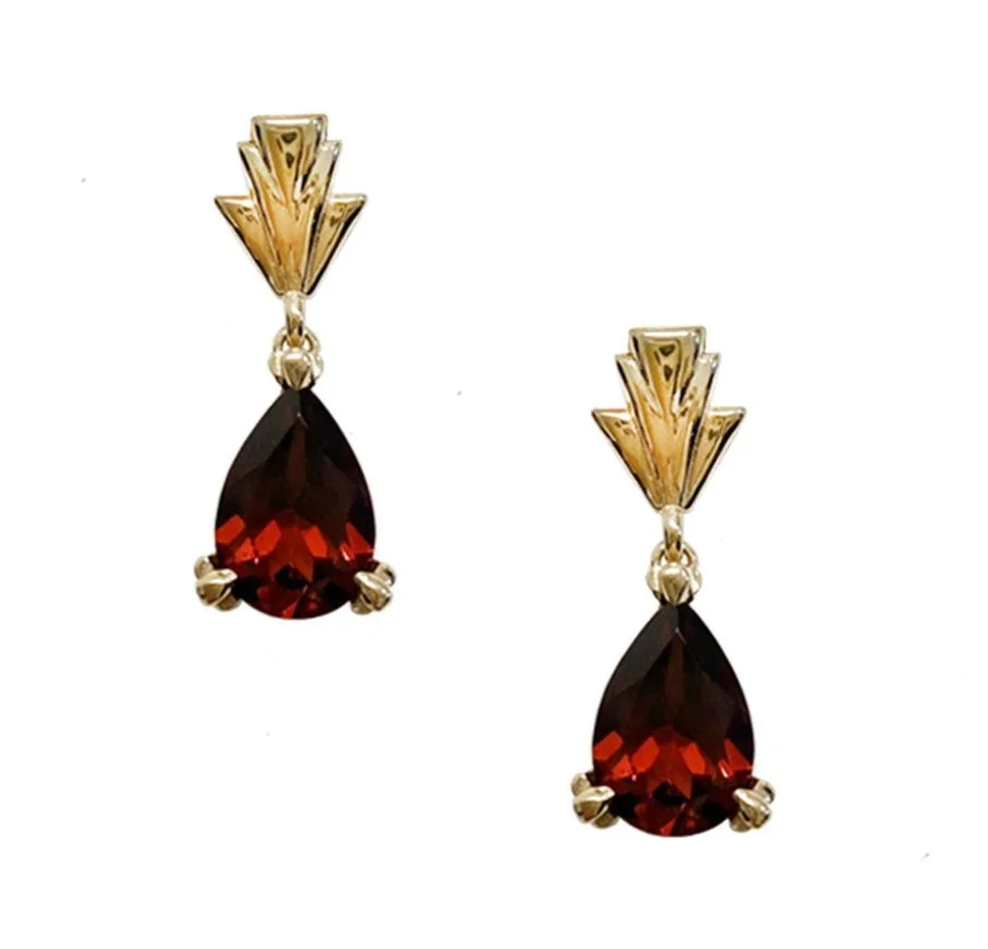 TORY & KO Jewellers Limited Edition Garnet Art Deco Earrings