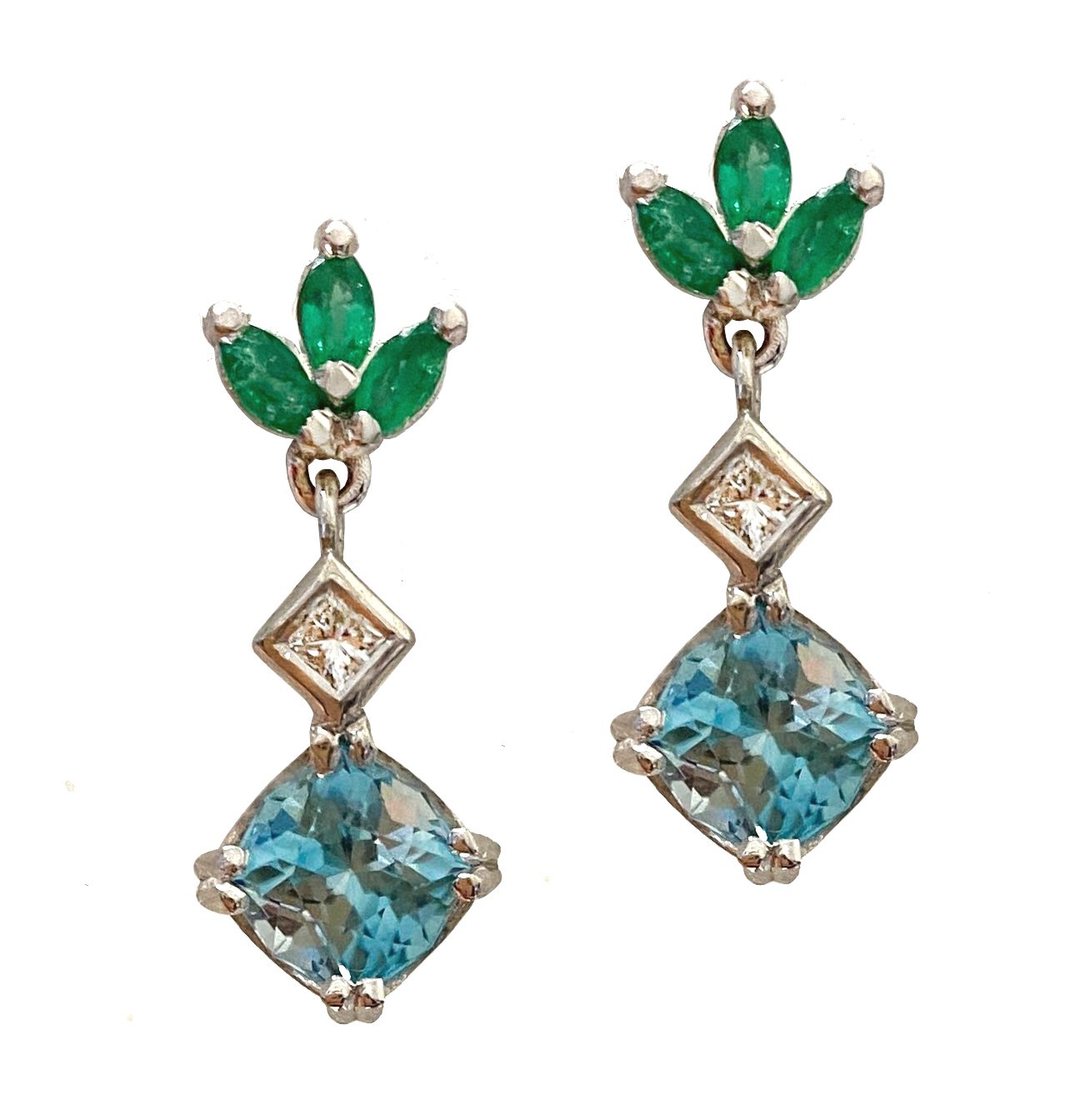 Zircon+Emerald+and+Princess+Cut+Diamond+Earrings+in+9ct+White+Gold.jpg