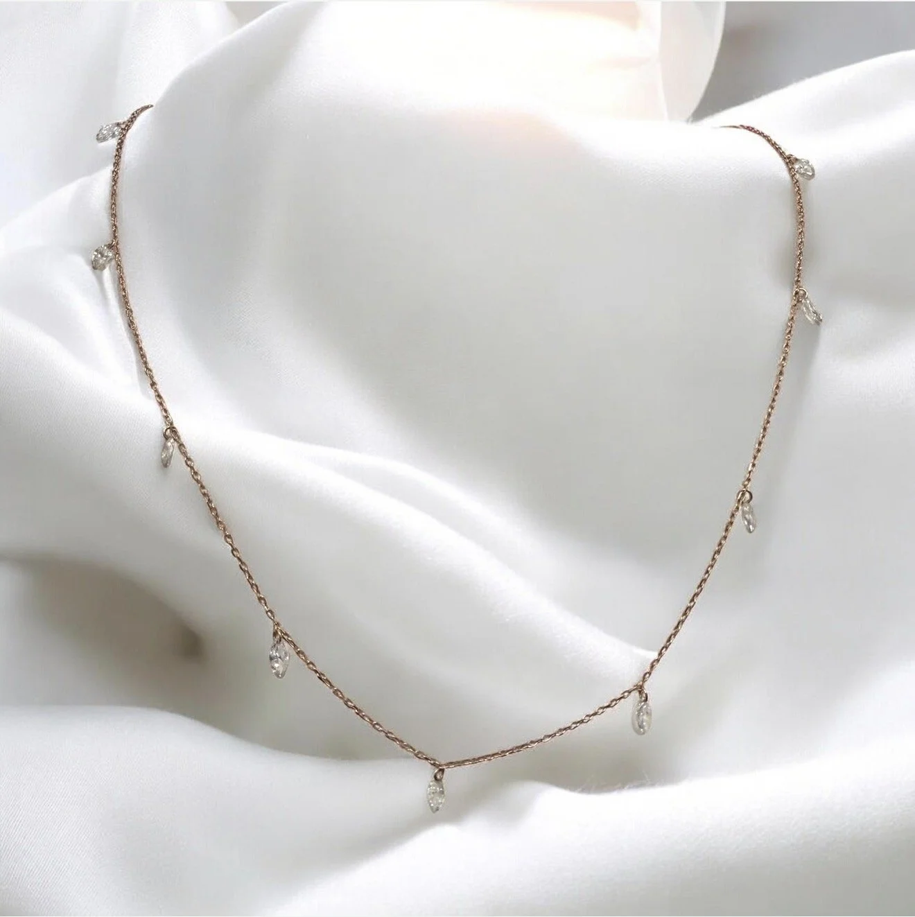 Marquise lab diamond dangle necklace 14ct Rose Gold.jpg