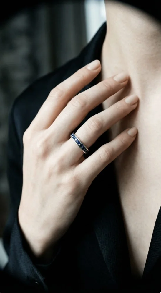 Sapphire Eternity Ring on model.jpg