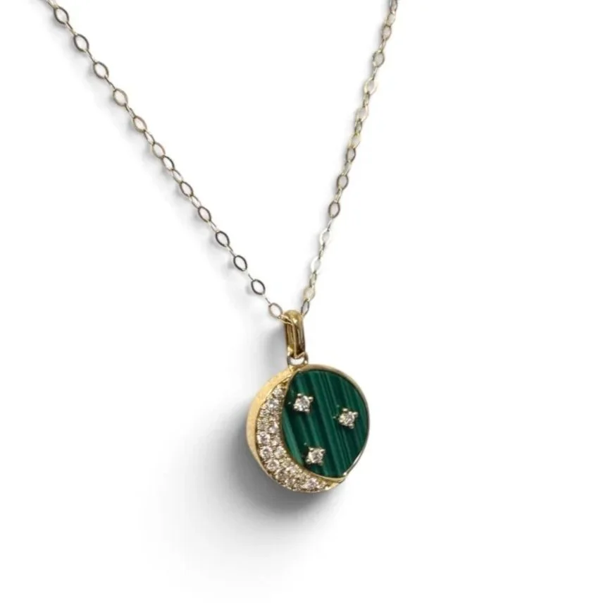 Malachite++%26+Diamond+Moon+%26+Star+necklace+18ct+Gold.jpg