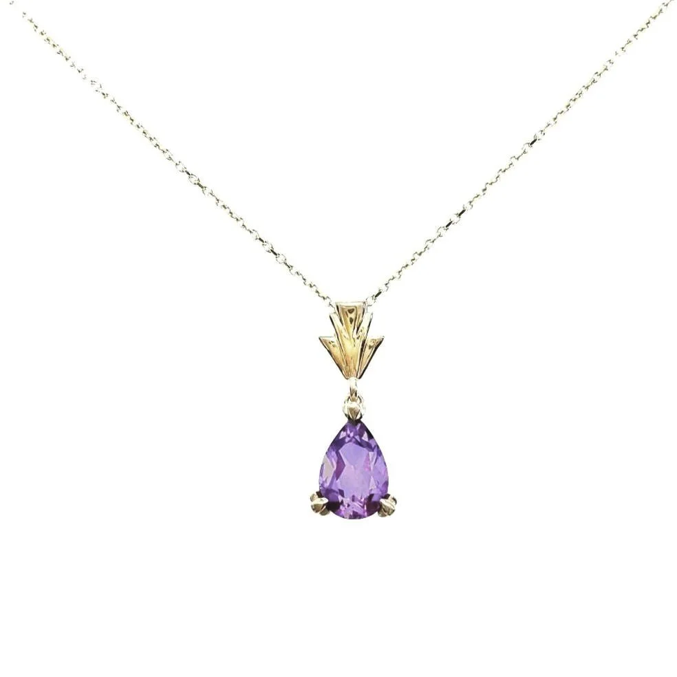 TORY and KO Jewellers Art Deco Amethyst Pendant in gold