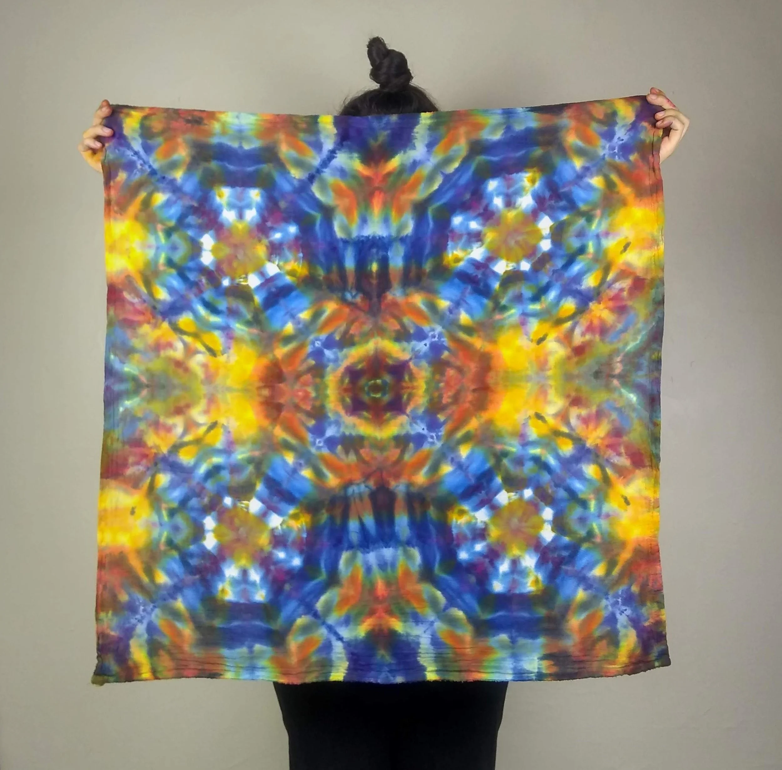 Ice dye shibori tea towel