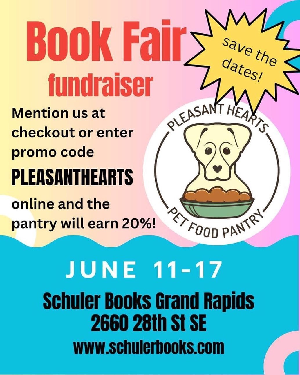 SAVE THE DATES! 

We are very excited to share that we are partnering with @schulerbooks Grand Rapids for a book fair fundraiser!

Need graduation gifts? Father's Day gifts? Need to stock up on books in preparation for all those summer reading progra