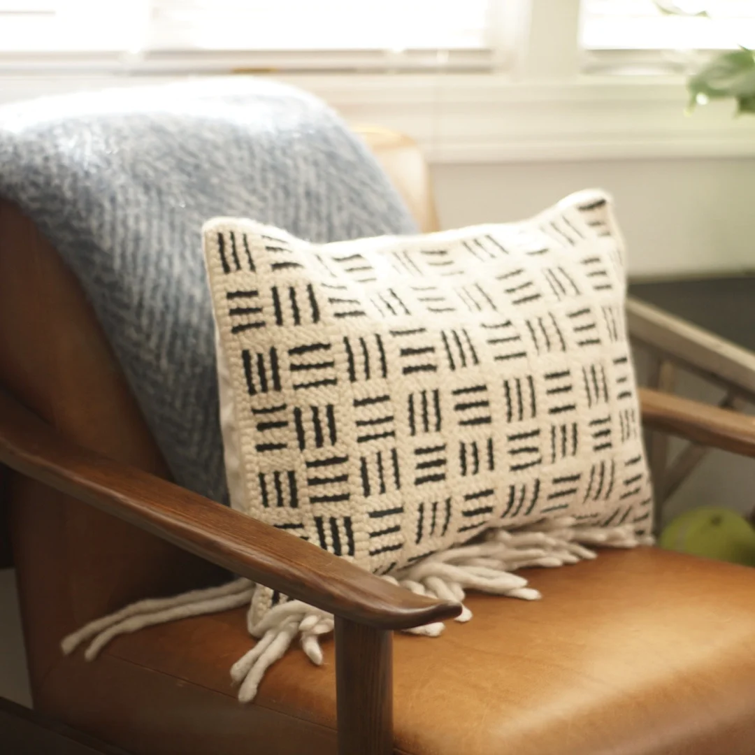 Black and White Geometric Pillow
