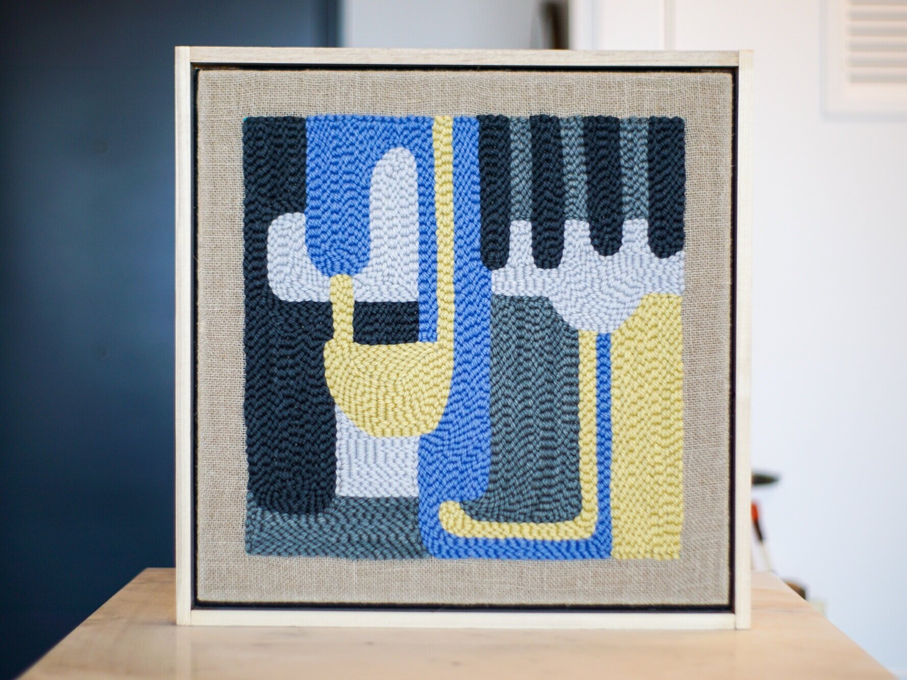 Geometric Punch Needle Wall Hanging with Frame — Punch Color Studio