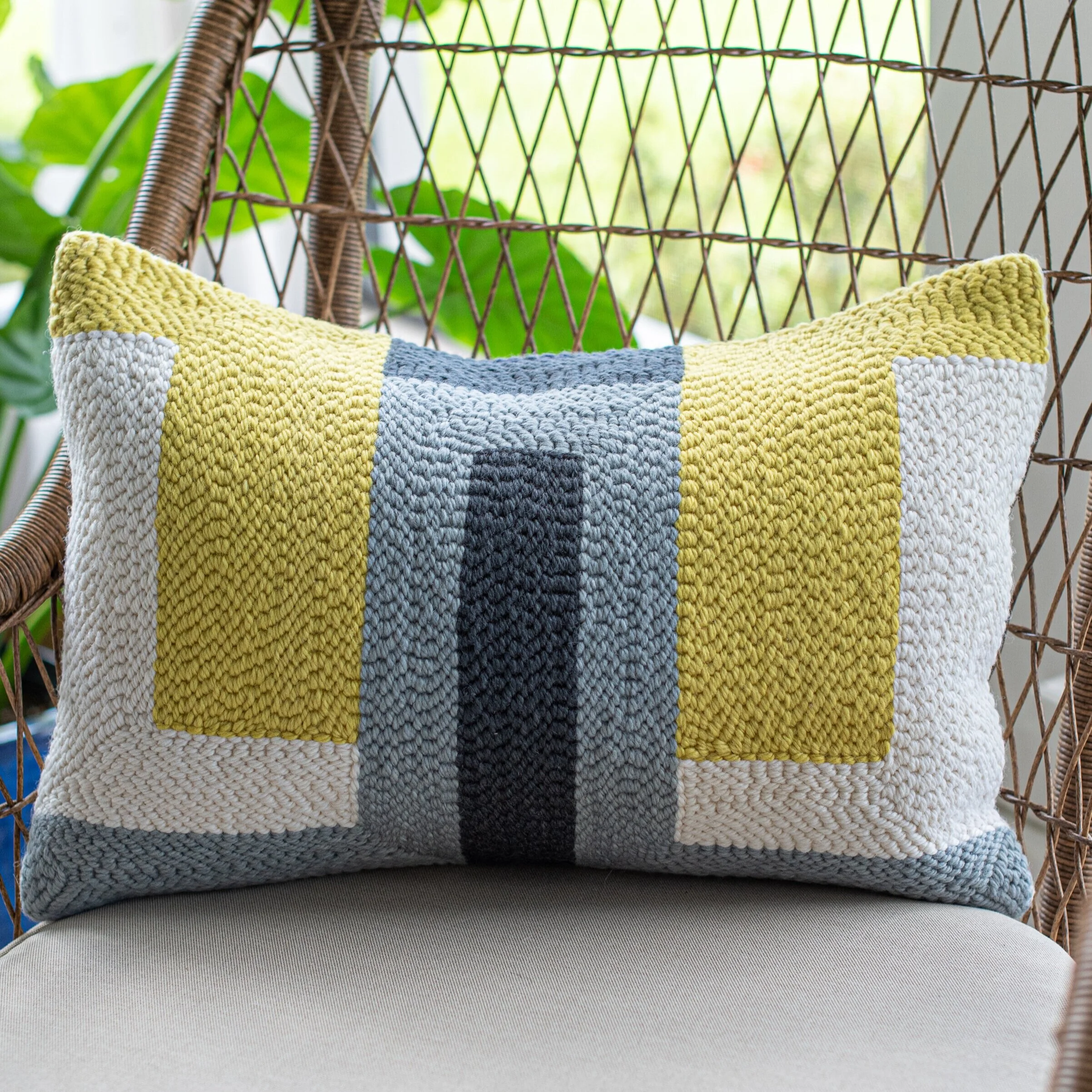Geometric Punch Needle Pillow