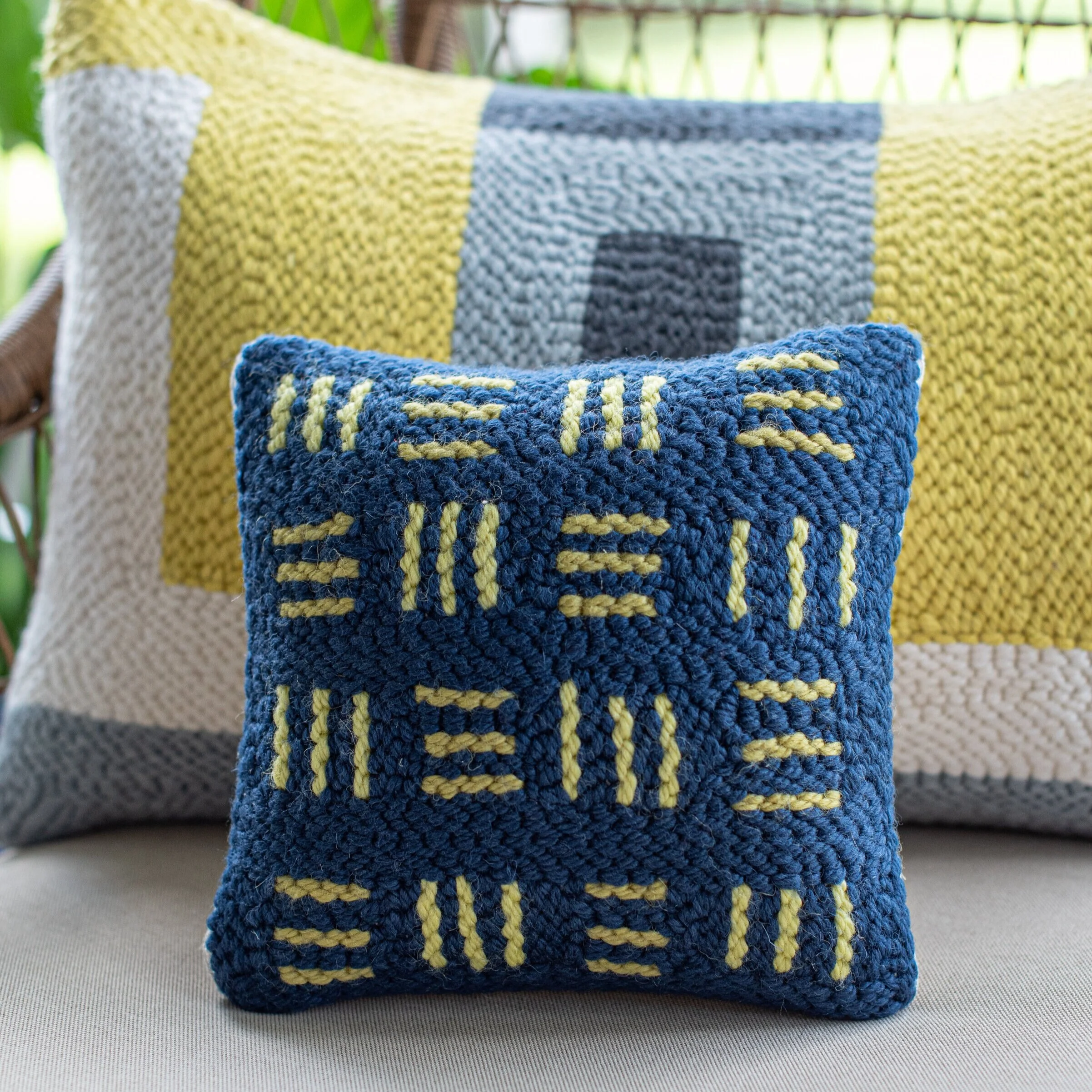 Small Matchstick Punch Needle Pillow