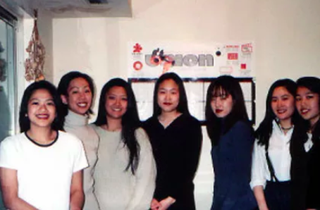 From left to right; Samantha Somchanhmavong, Elizabeth Choi, Rei Hirasawa, Chae Yoo Park, Connie Yang, Karen Eng, Hee Cho Moon
