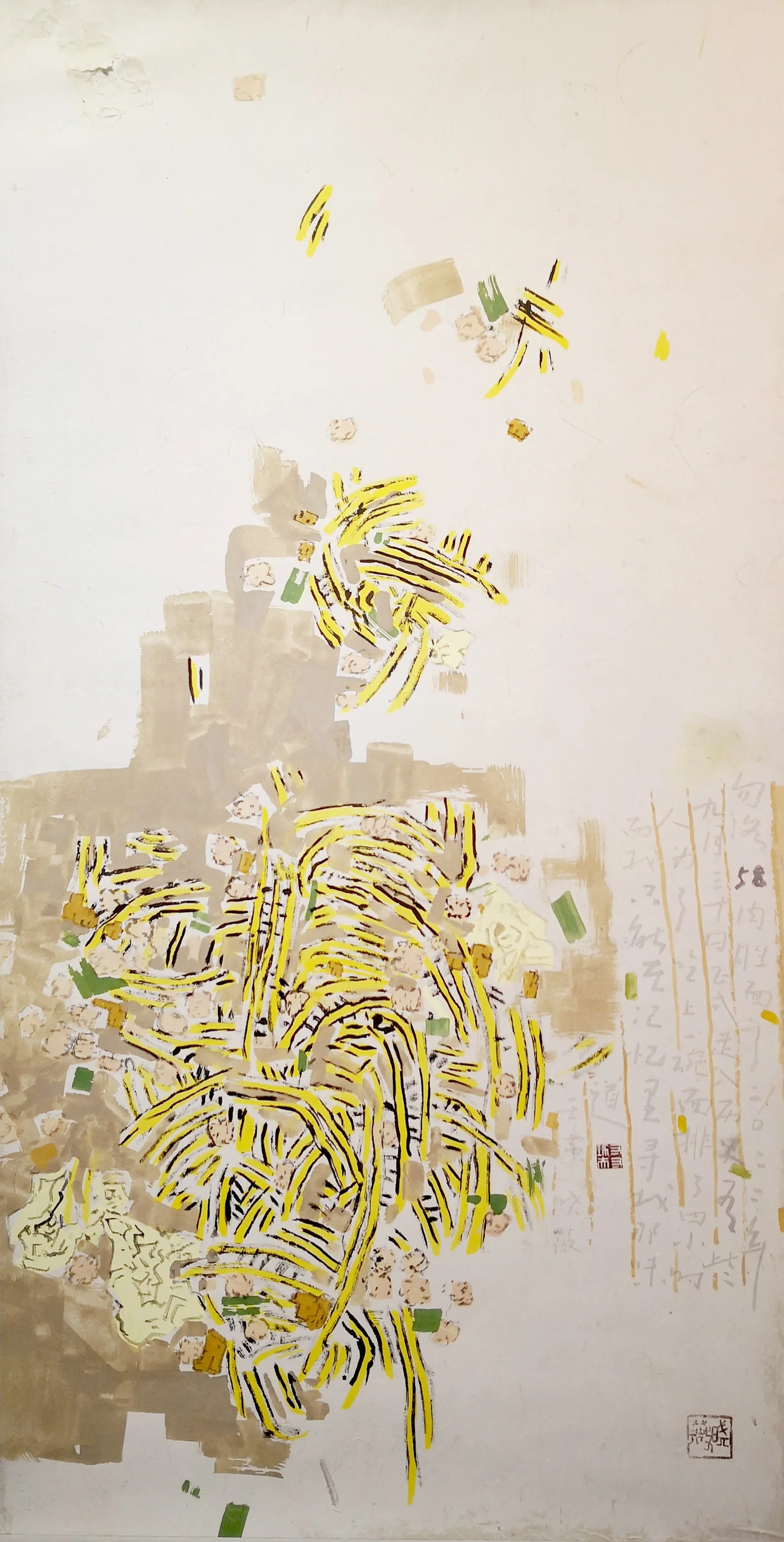 肉脞面 Bak Chor Mee, Chinese Ink on Korean Paper. 93 x 47 cm. 2022