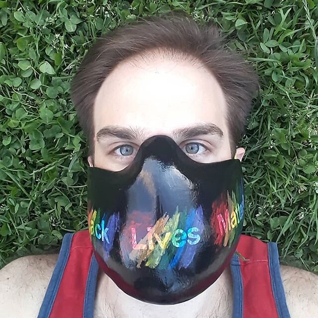 Crafted my own mask. Black Lives Matter, Happy Pride, Ally and Proud!