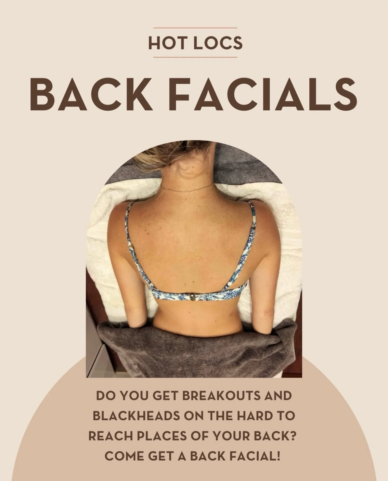 ✨ BACK FACIALS ✨

Hot Locs is exited to now be offering Back Facials for $80! 

Each back facial includes
✨Deep Cleansing
✨Exfoliation
✨Extractions 
✨Drawing Mud Mask 
✨Moisturising 

The perfect treatment for that hard to reach area, call us now on 