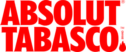 Red text reading 'ABSOLUT TOBASCO' on a black background.