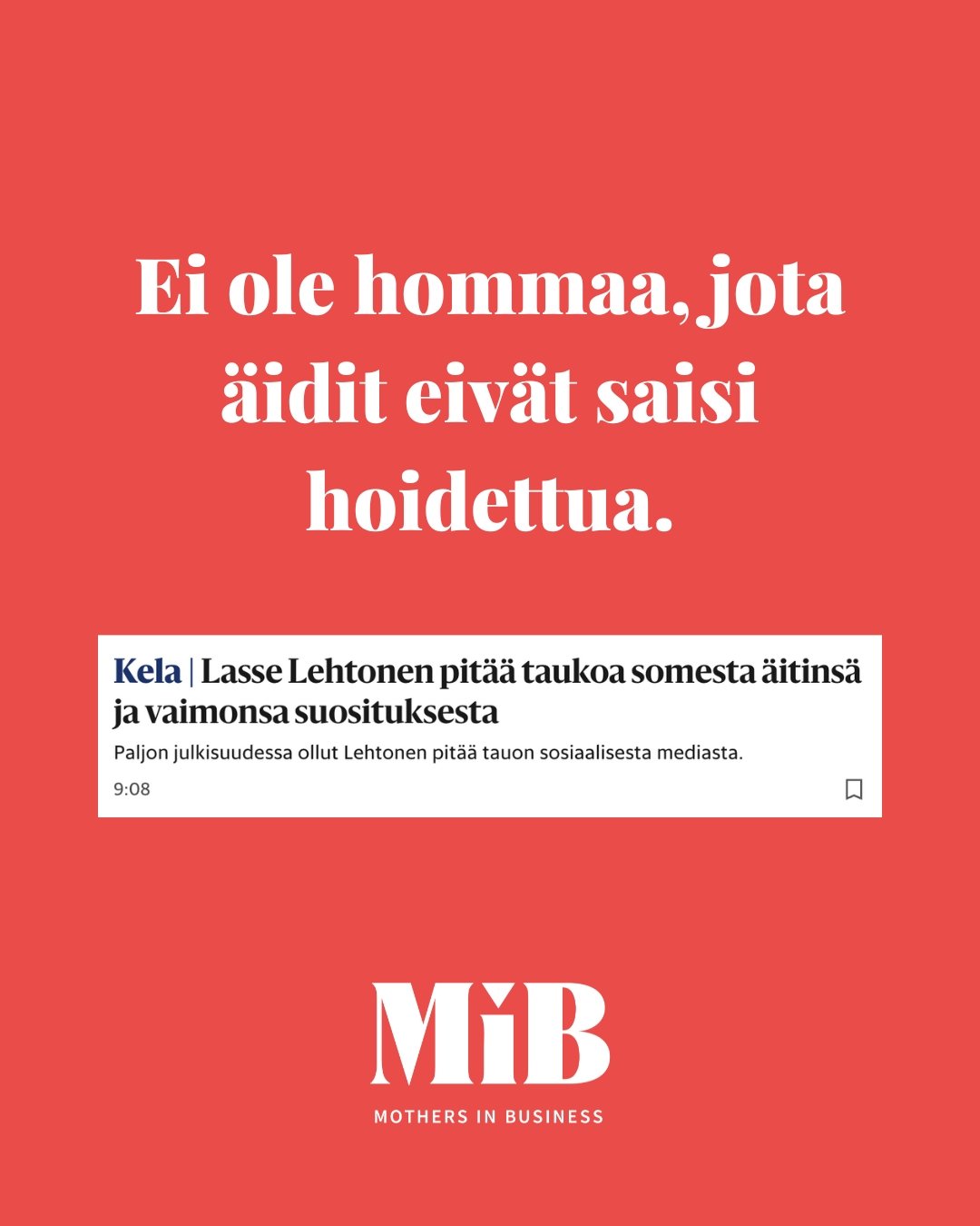 Oli tilanne mik&auml; hyv&auml;ns&auml;, lopulta kannattaa aina soittaa &auml;idille. &Auml;idit hoitavat hommat.

#worklikeamom