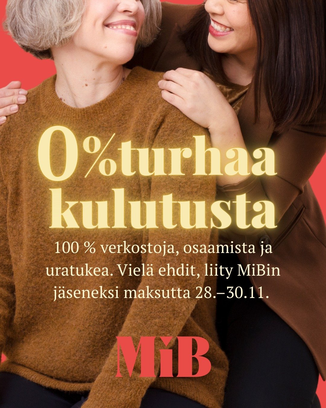 Jos olet harkinnut MiBin j&auml;senyytt&auml;, nyt on aika. Liittym&auml;ll&auml; Pro-j&auml;seneksi 28.&ndash;30.11. p&auml;&auml;set kokeilemaan kaikkea, mit&auml; j&auml;senyys tarjoaa, t&auml;ysin veloituksetta loppuvuoden ajan. 

Voit antaa itse