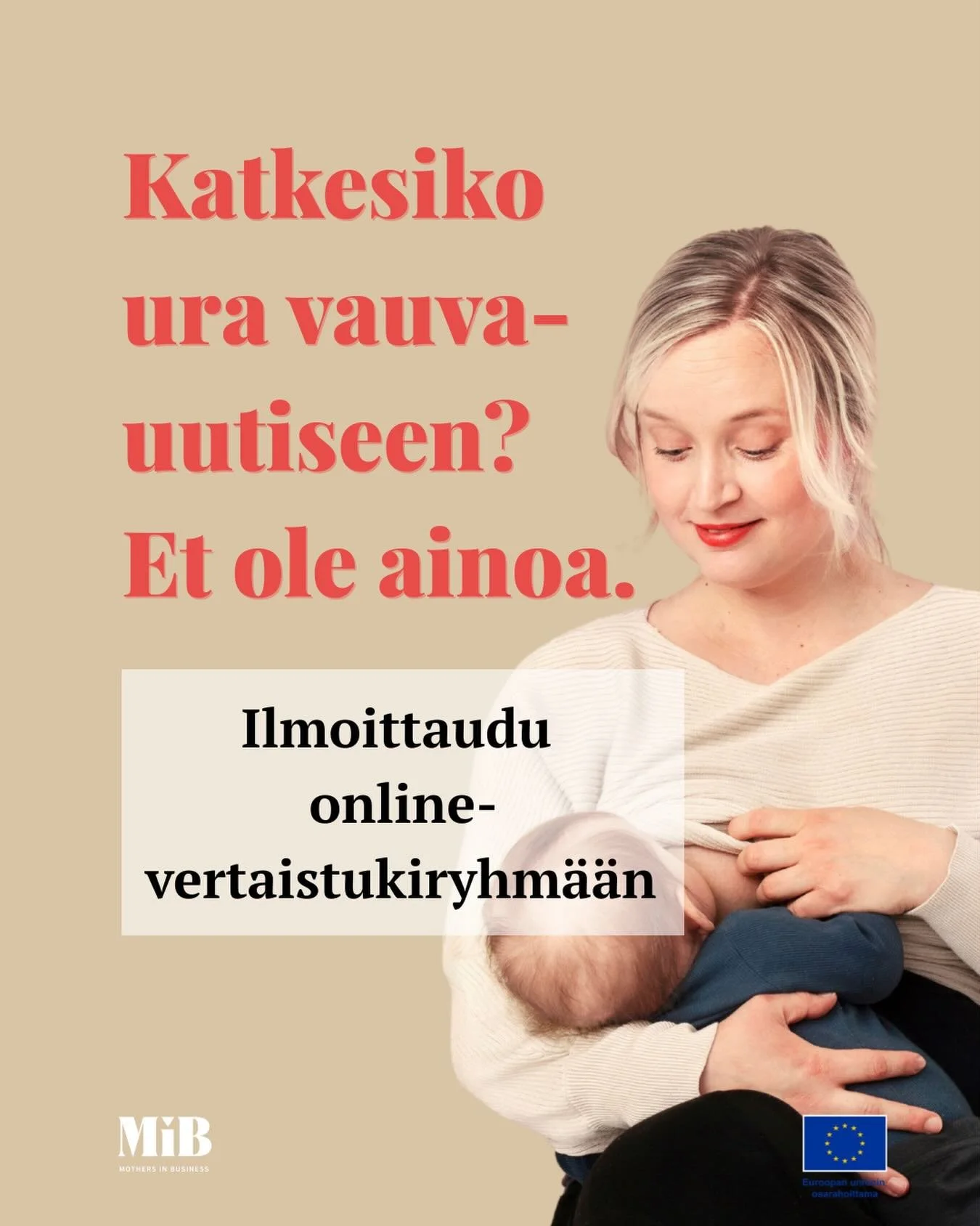Oletko kokenut ty&ouml;el&auml;m&auml;ss&auml; syrjiv&auml;ksi ep&auml;ilem&auml;&auml;si kohtelua raskauden tai perhevapaiden k&auml;ytt&auml;misen vuoksi? T&auml;m&auml; kolme kertaa kokoontuva et&auml;vertaistukiryhm&auml; on tarkoitettu juuri sin