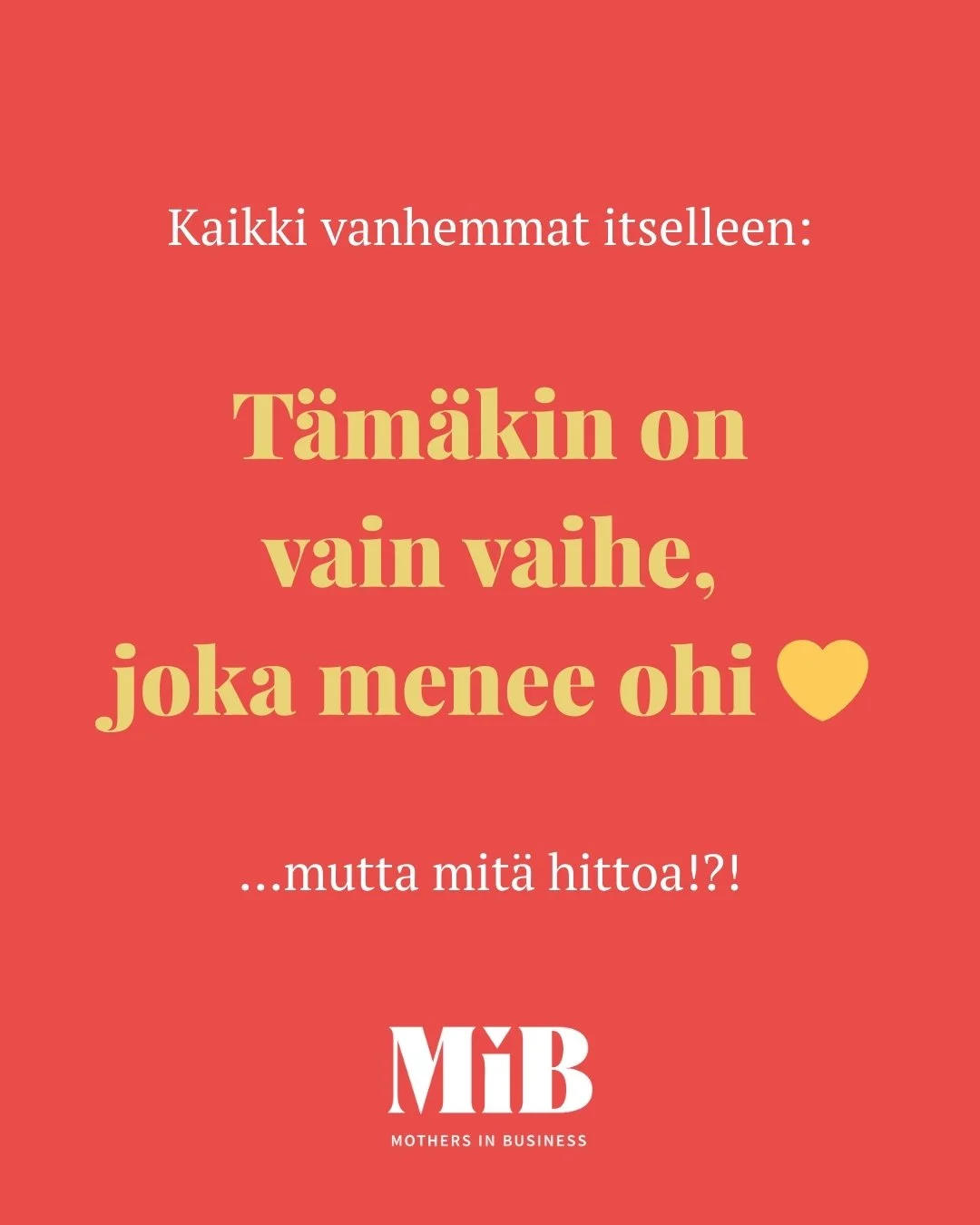 Kun on lapsia, vaiheita tulee ja vaiheita menee... mutta mit&auml; ihmett&auml; nyt taas!?! 🤯

Y&ouml;her&auml;ilyt, eroahdistus, uhma, teini-ik&auml;... uusi vaihe toisensa j&auml;lkeen. Ensin helpottaa, ja sitten ollaankin taas toisessa vaiheessa.