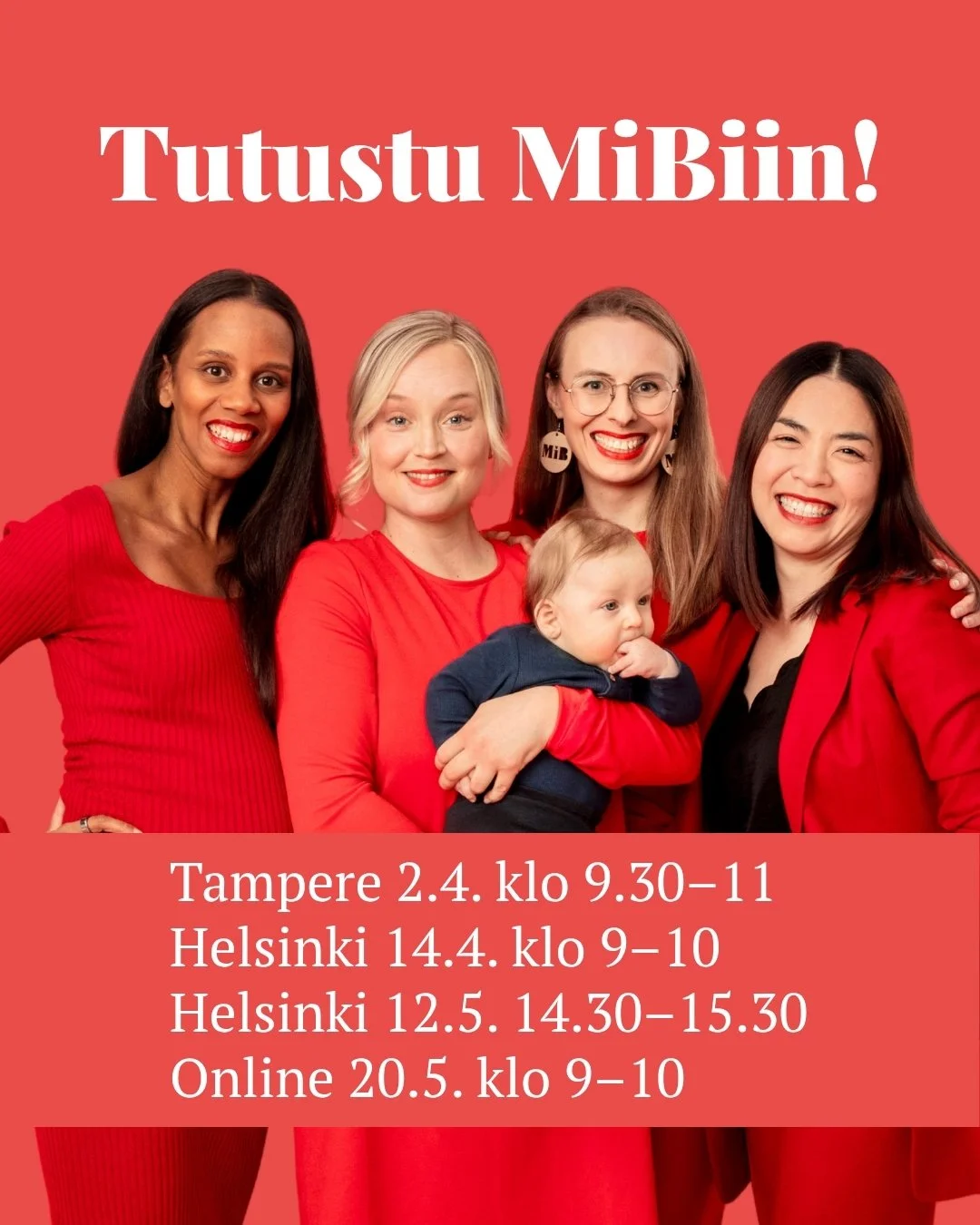 Kaipaatko ammatillisesti kehitt&auml;v&auml;&auml; tekemist&auml; perhevapaille? Tai omaa verkostoa, joka tukee uralla eteenp&auml;in? Tervetuloa tutustumaan MiBin toimintaan ja tyyppeihin! 😍

MiB on verkosto &auml;ideille, jotka haluavat valita sek