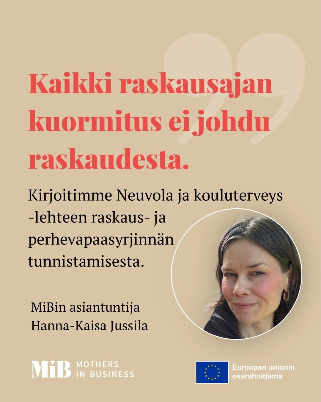Neuvolassa puhutaan usein jaksamisesta, unesta ja arjen kuormituksesta. Harvemmin ty&ouml;el&auml;m&auml;n kohtelusta, vaikka moni odottaja kantaa mukanaan my&ouml;s ty&ouml;huolia:  - uskallanko kertoa raskaudesta ty&ouml;paikalla? - jatkuuko m&auml