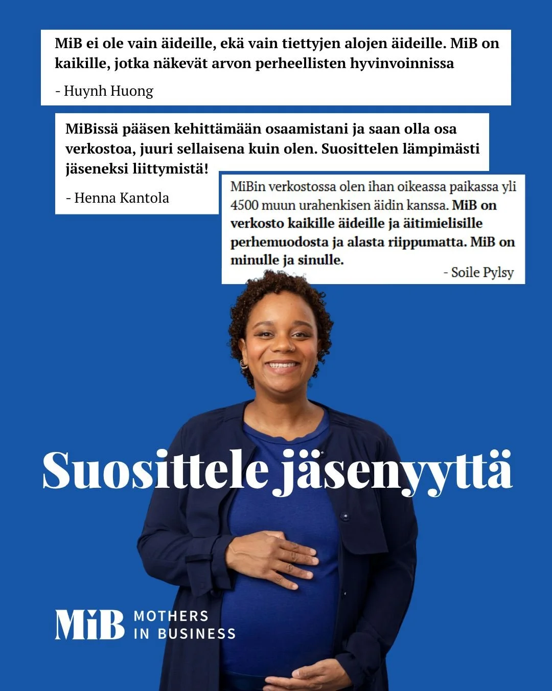 Oletko jo MiBin tyytyv&auml;inen j&auml;sen tai tied&auml;tk&ouml; &auml;idin, joka voisi hy&ouml;ty&auml; toiminnasta? Onko l&auml;hipiiriss&auml;si tai ty&ouml;paikallasi &auml;itej&auml;, jotka eiv&auml;t viel&auml; kuulu MiBiin? Ensimm&auml;ist&a