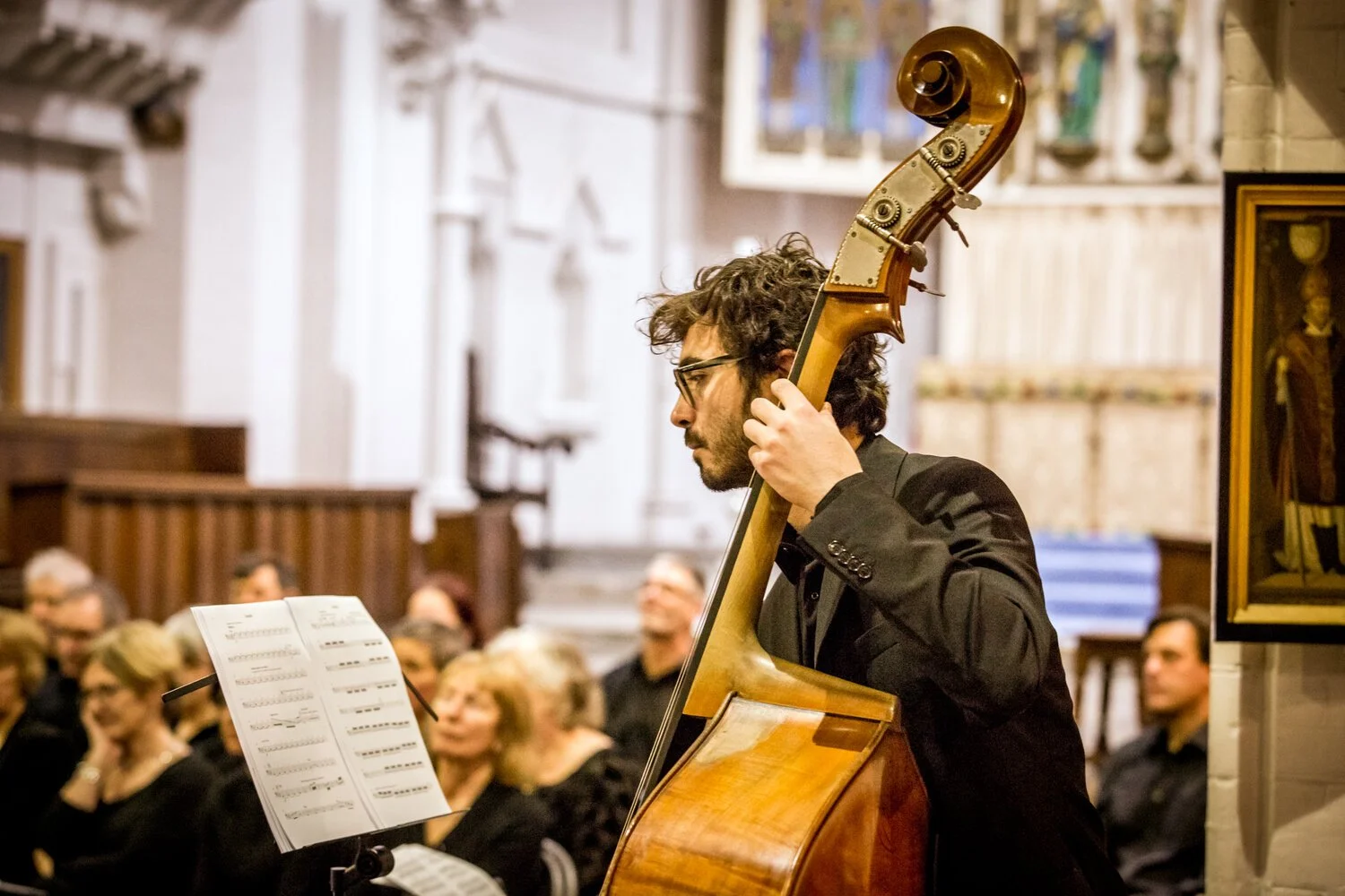 London Classical Orchestra and Choir Concert for the Homeless double bass