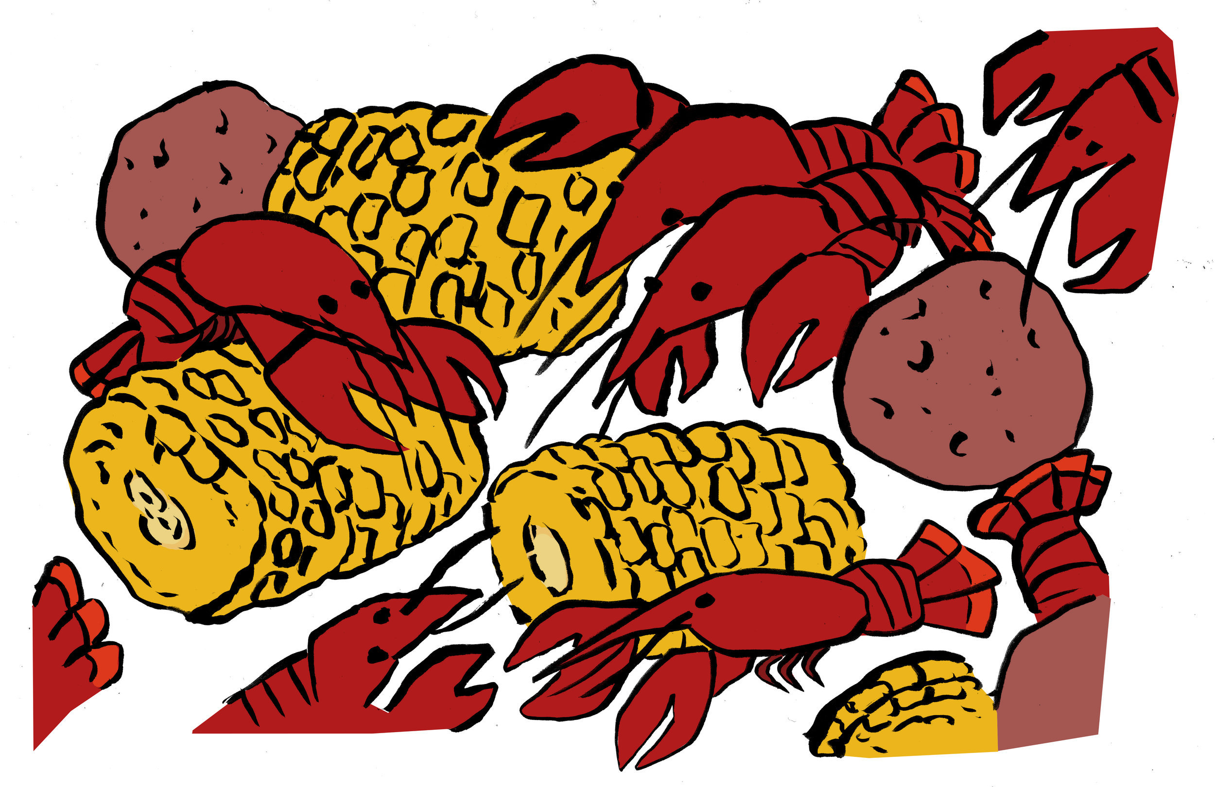 attending.io illustration for a crawfish boil