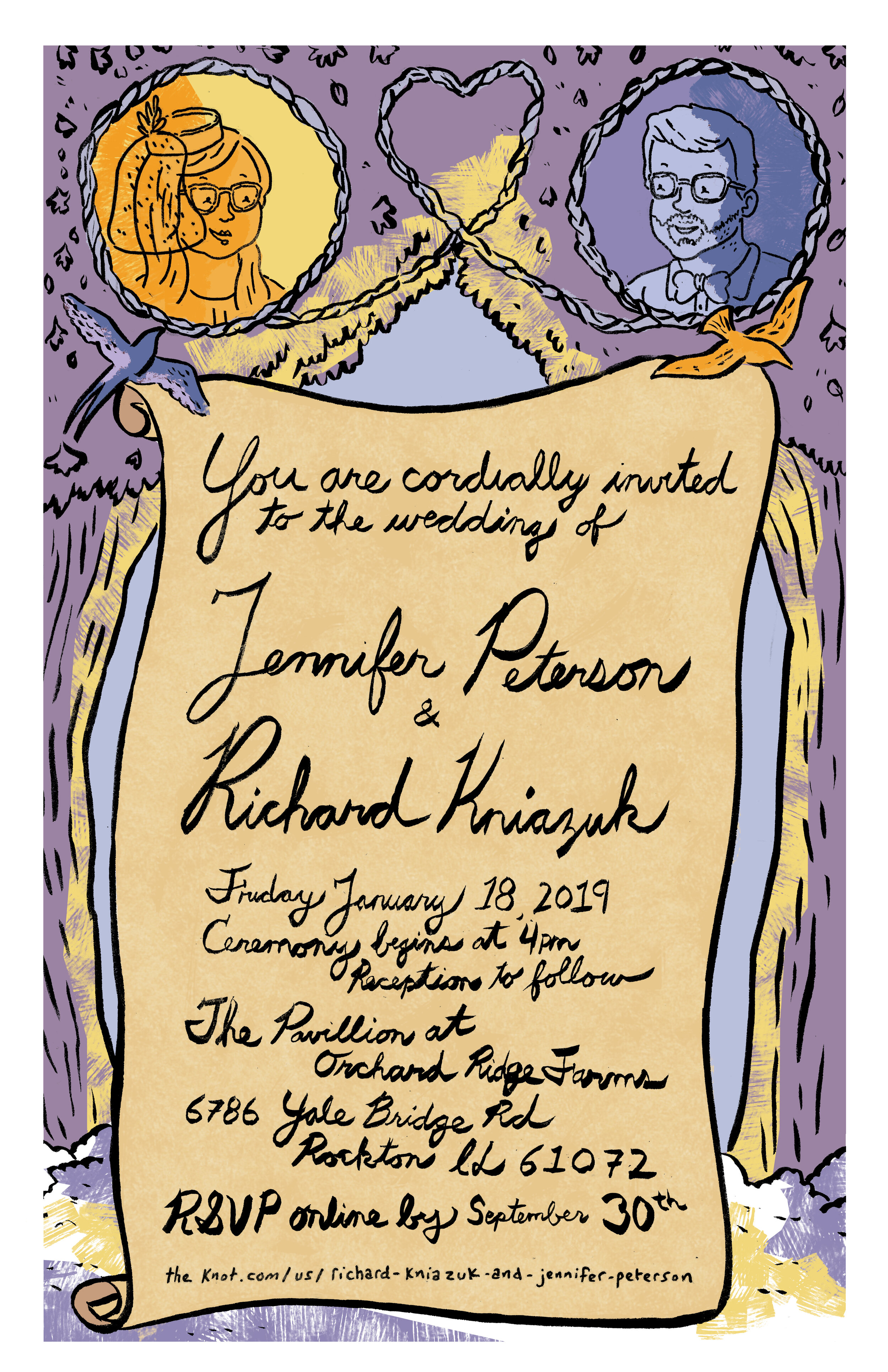 commissioned wedding invitation