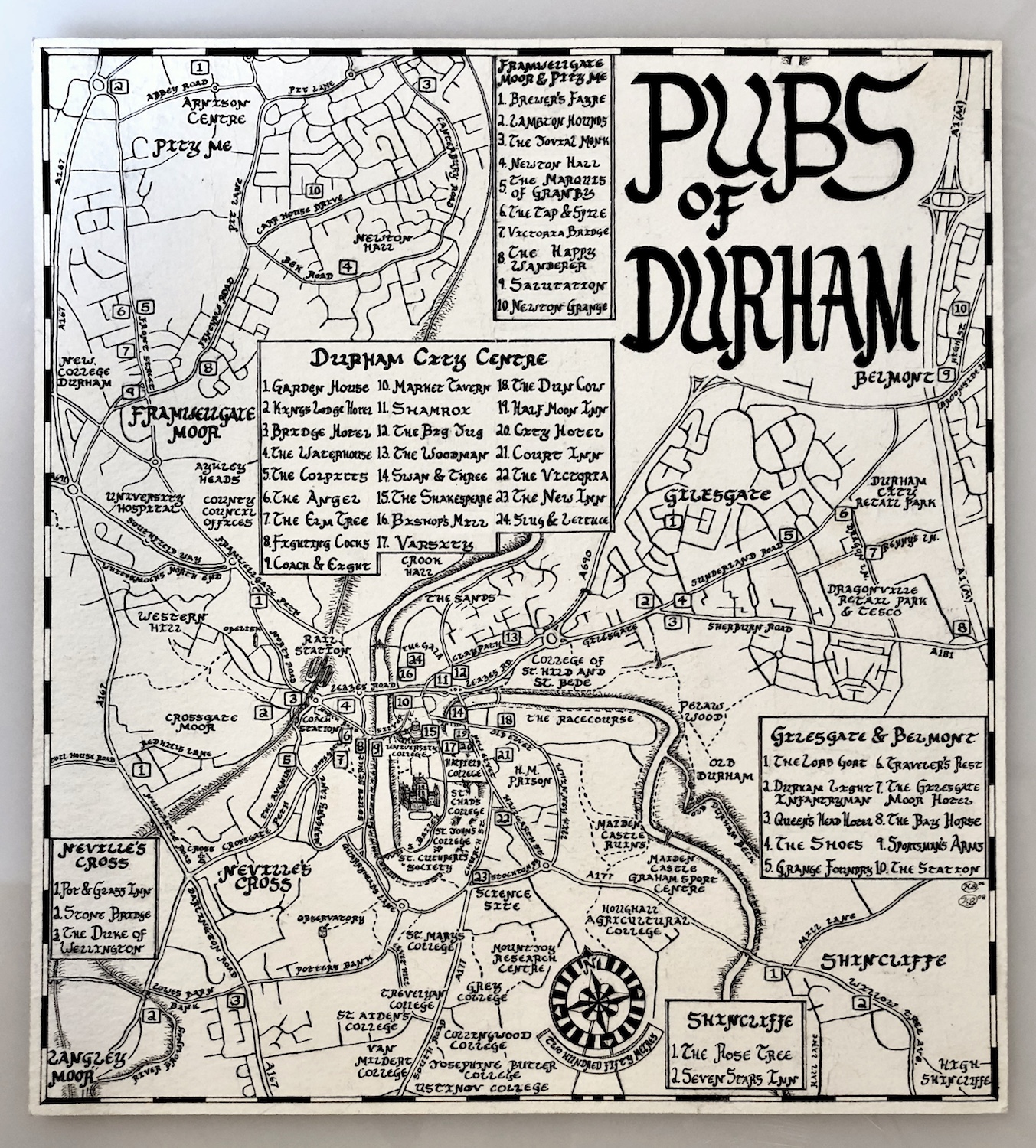 The first pub map of Durham, drawn in 2006