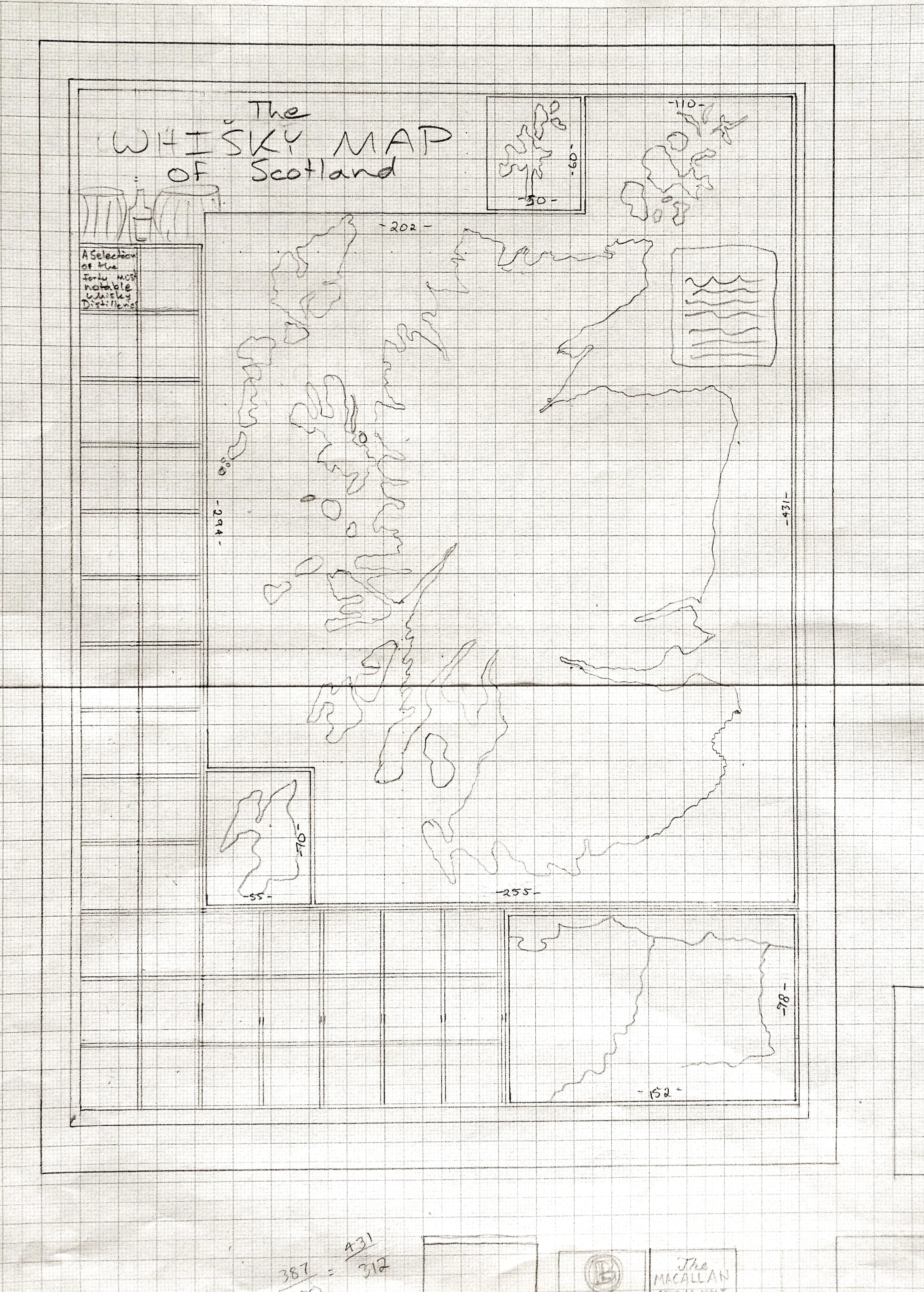 First sketch of the Whisky Map of Scotland