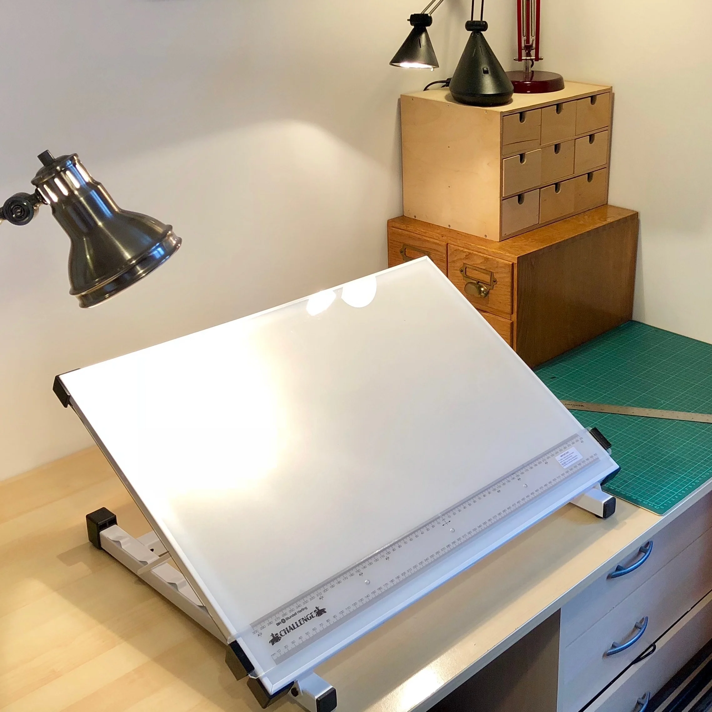 My mapping desk with backlight drawing board