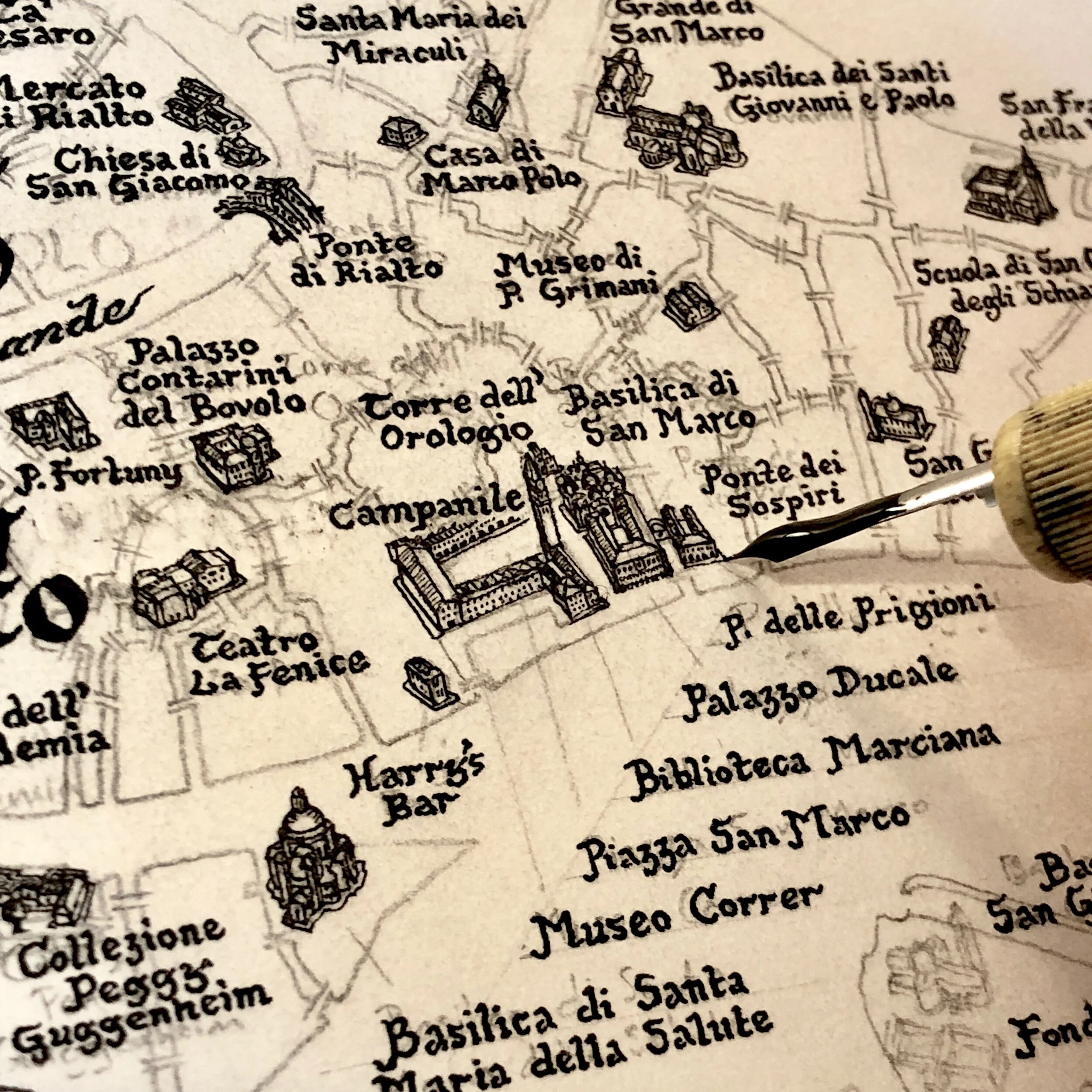 The Venice Map - toponyms, then buildings