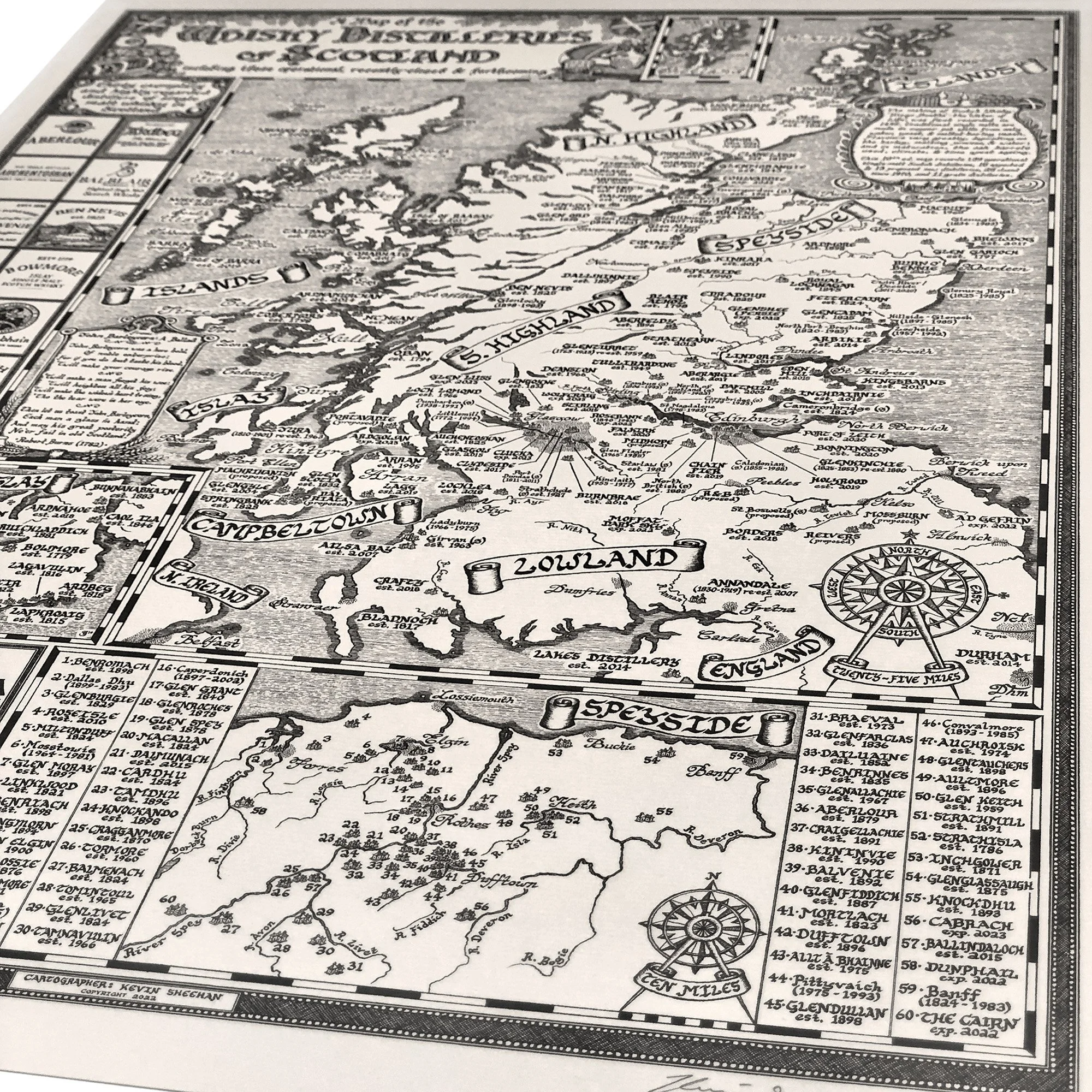 Scotch Notes Map Manuscript Maps — Whisky Map of Scotland