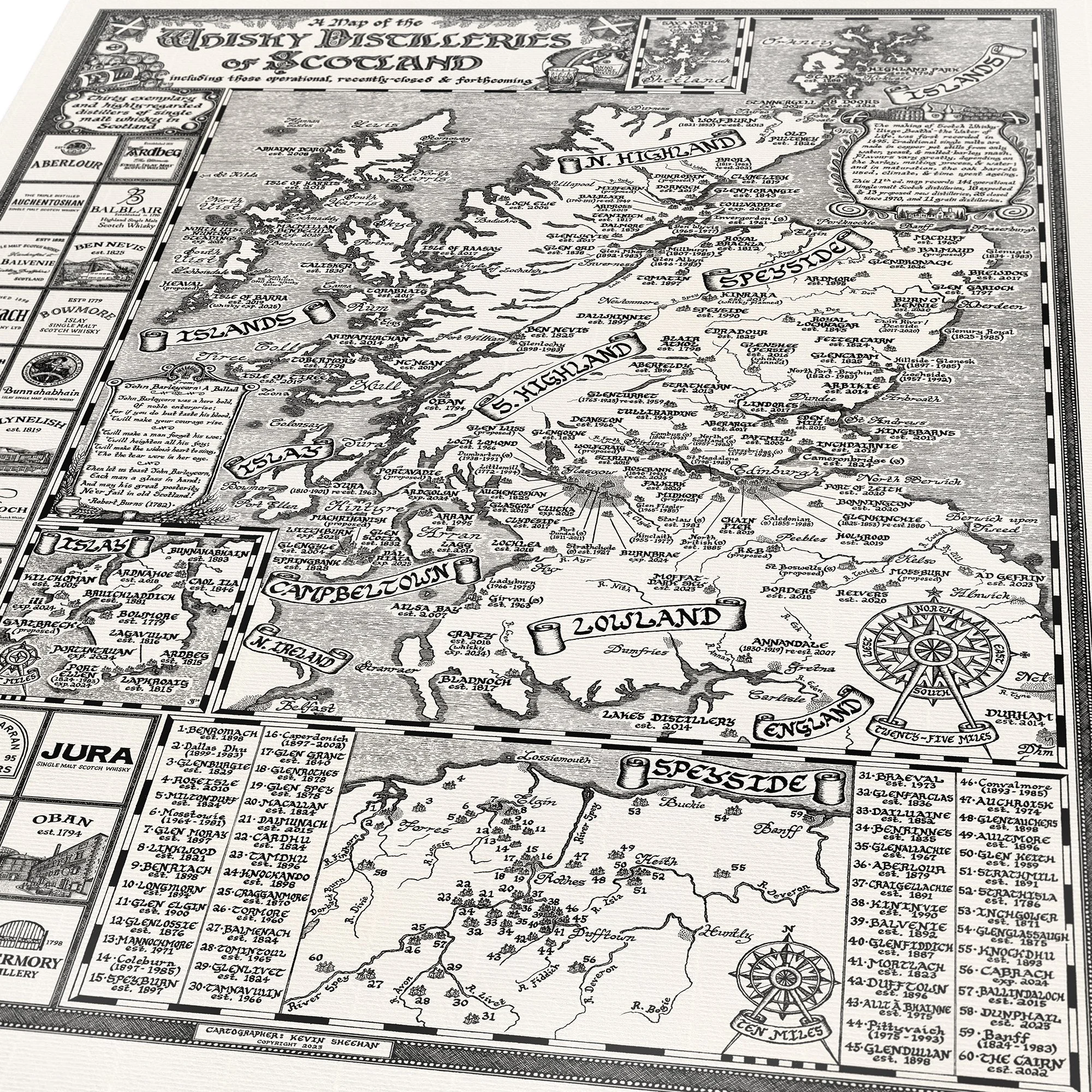Scotch Notes Map Manuscript Maps — Scotland Whisky Map