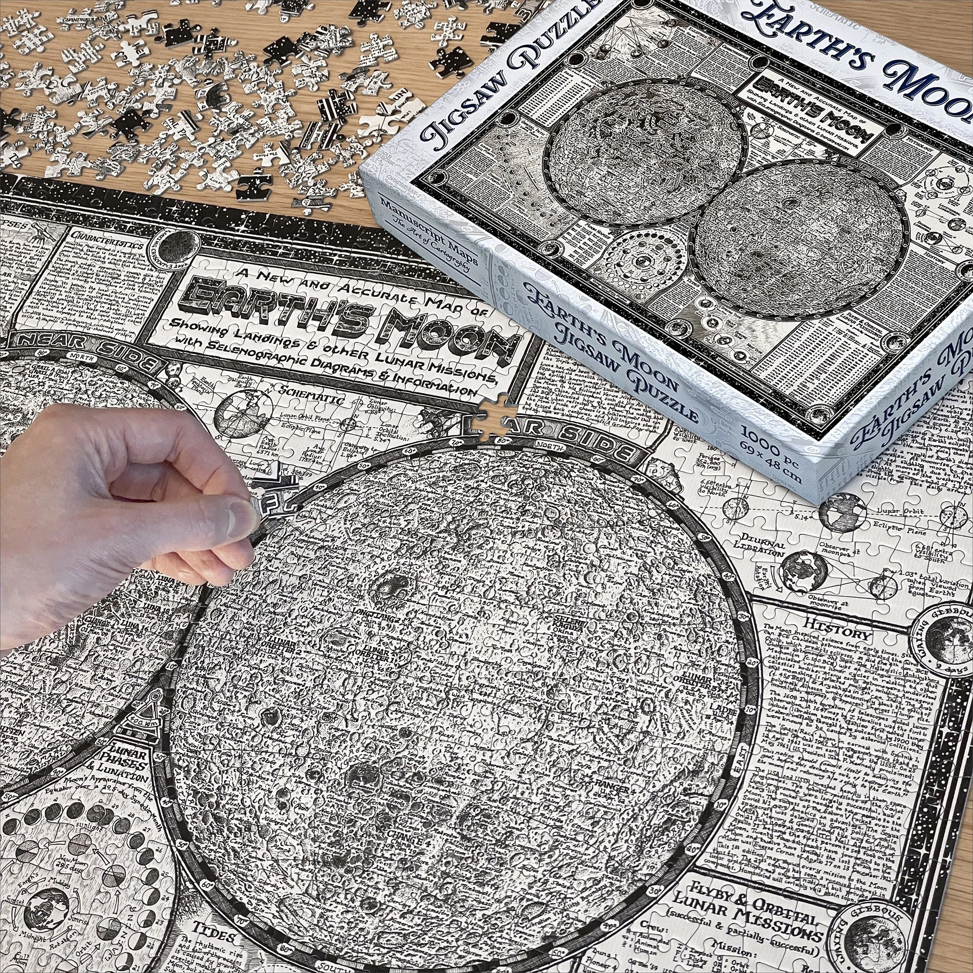Manuscript Maps — Moon Map Jigsaw Puzzle 1000 pieces