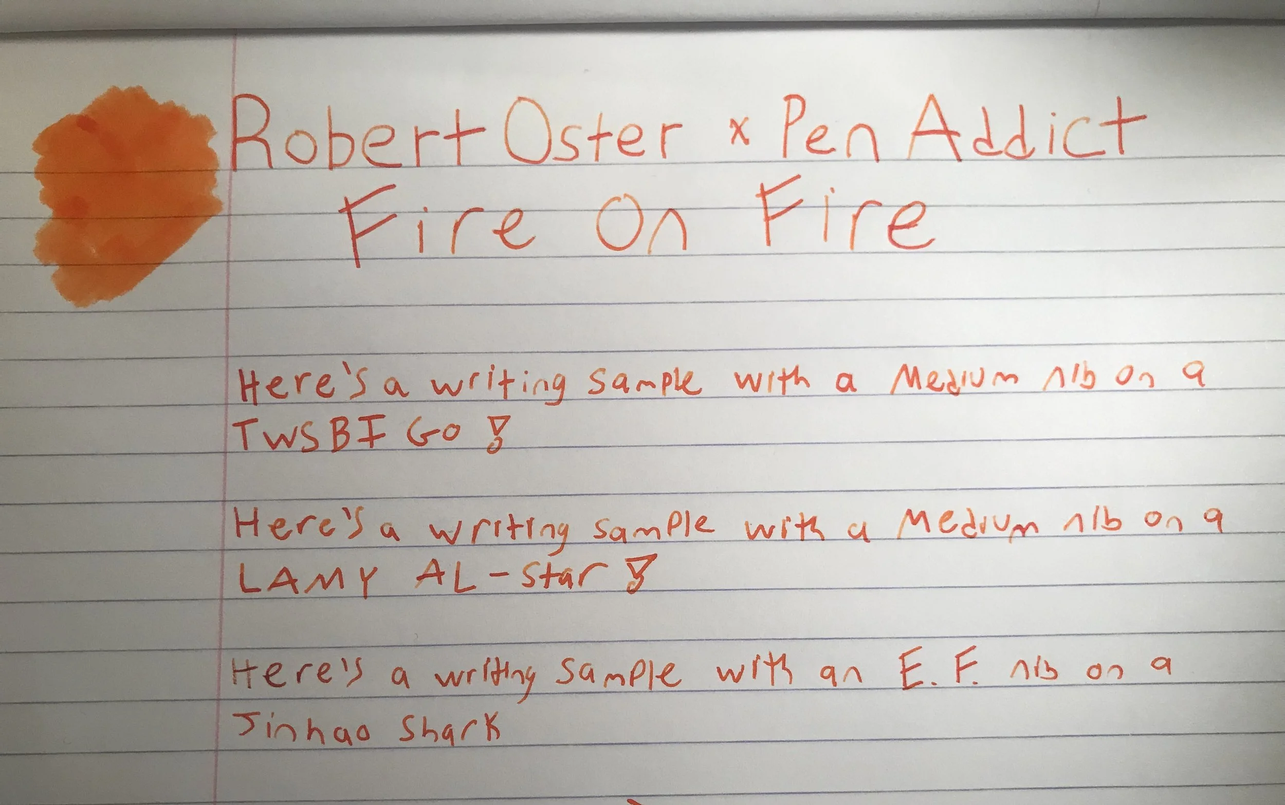 Robert Oster x Pen Addict collaboration Fire on Fire Review — Duck