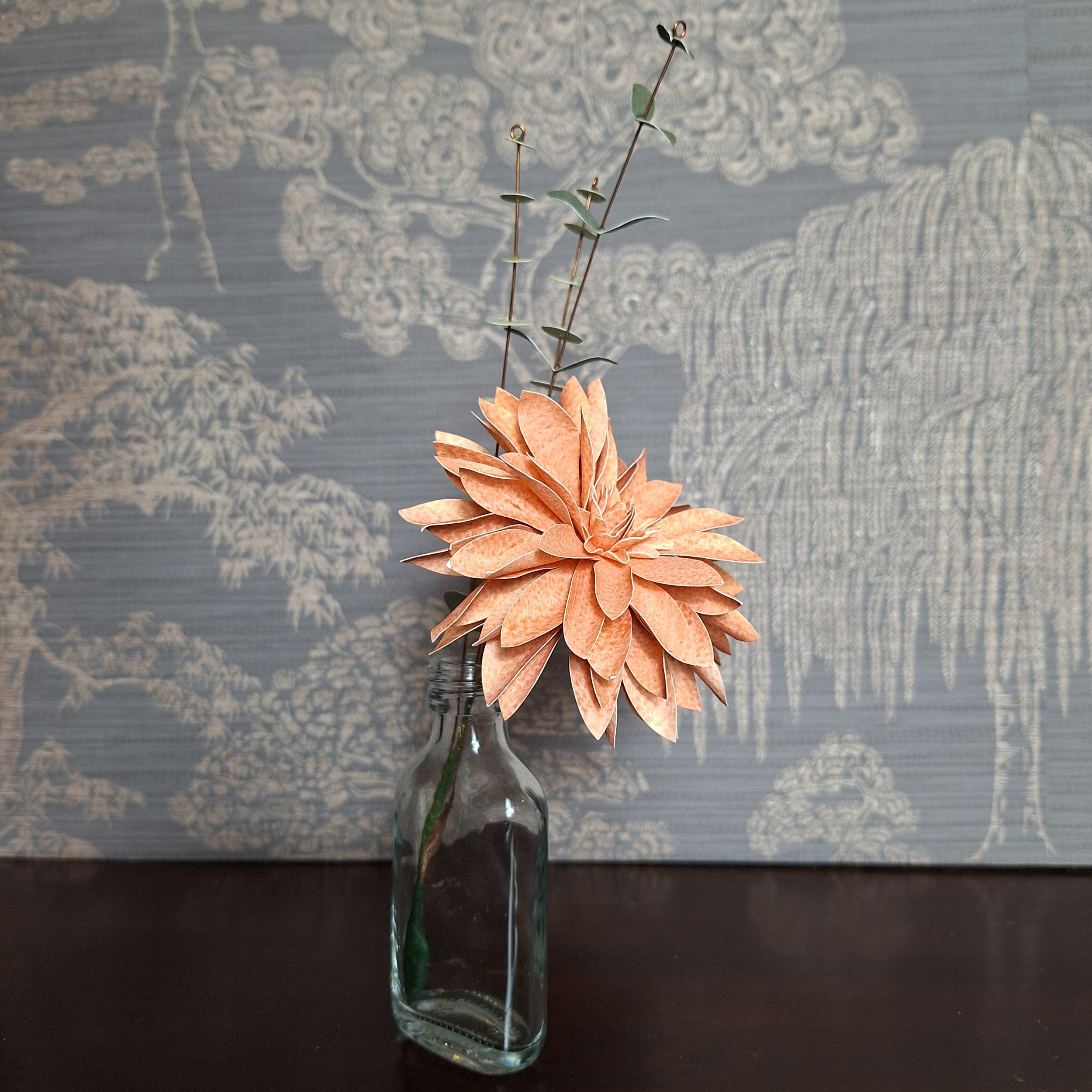 peach dahlia flower mini bouquet