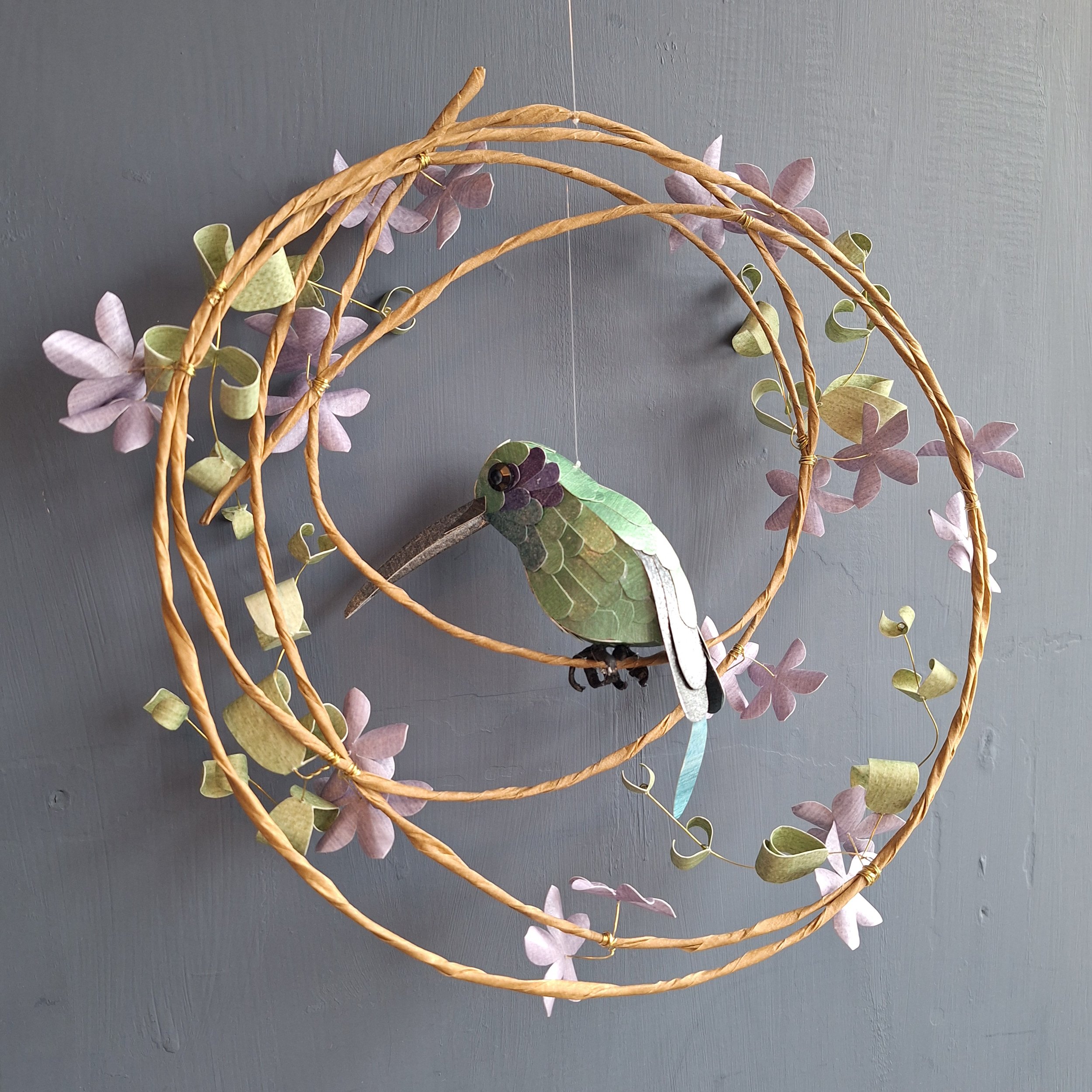 Back view of the handmade wall sculpture