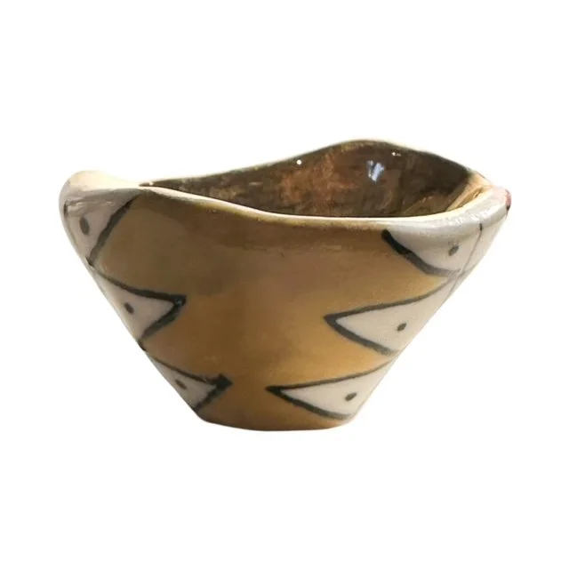 Blue, pink & Mustard Bunting Little Pot