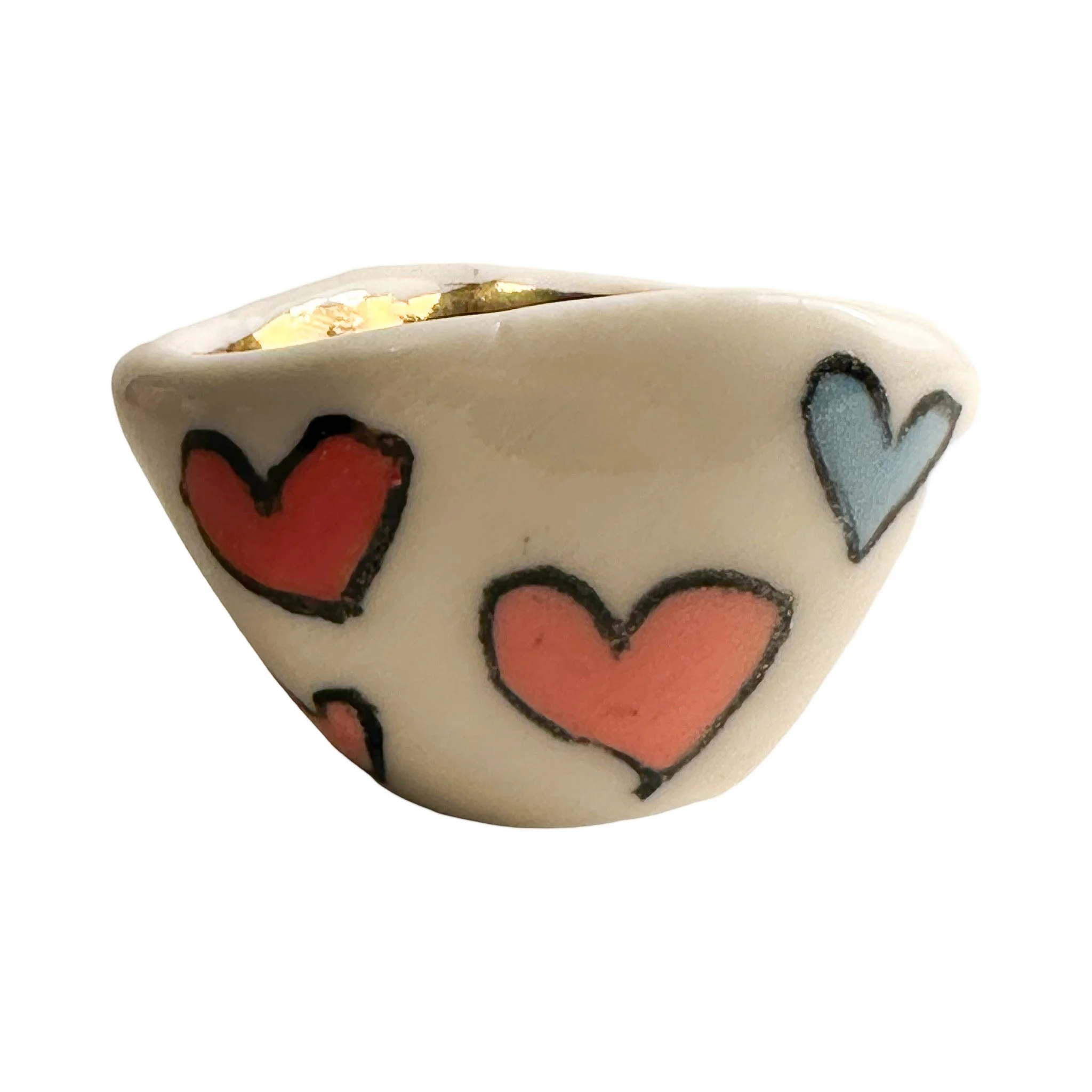 Red, Pink & Blue Heart Little Pot