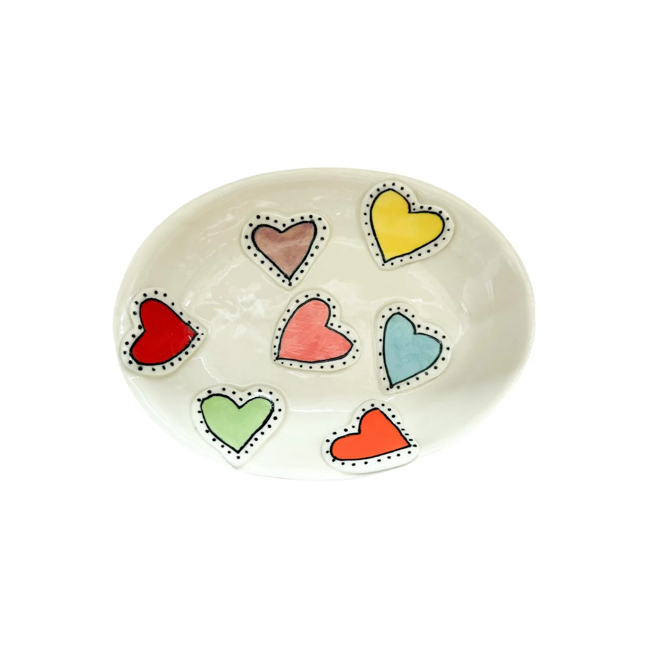 Multi Hearts Oval Dish