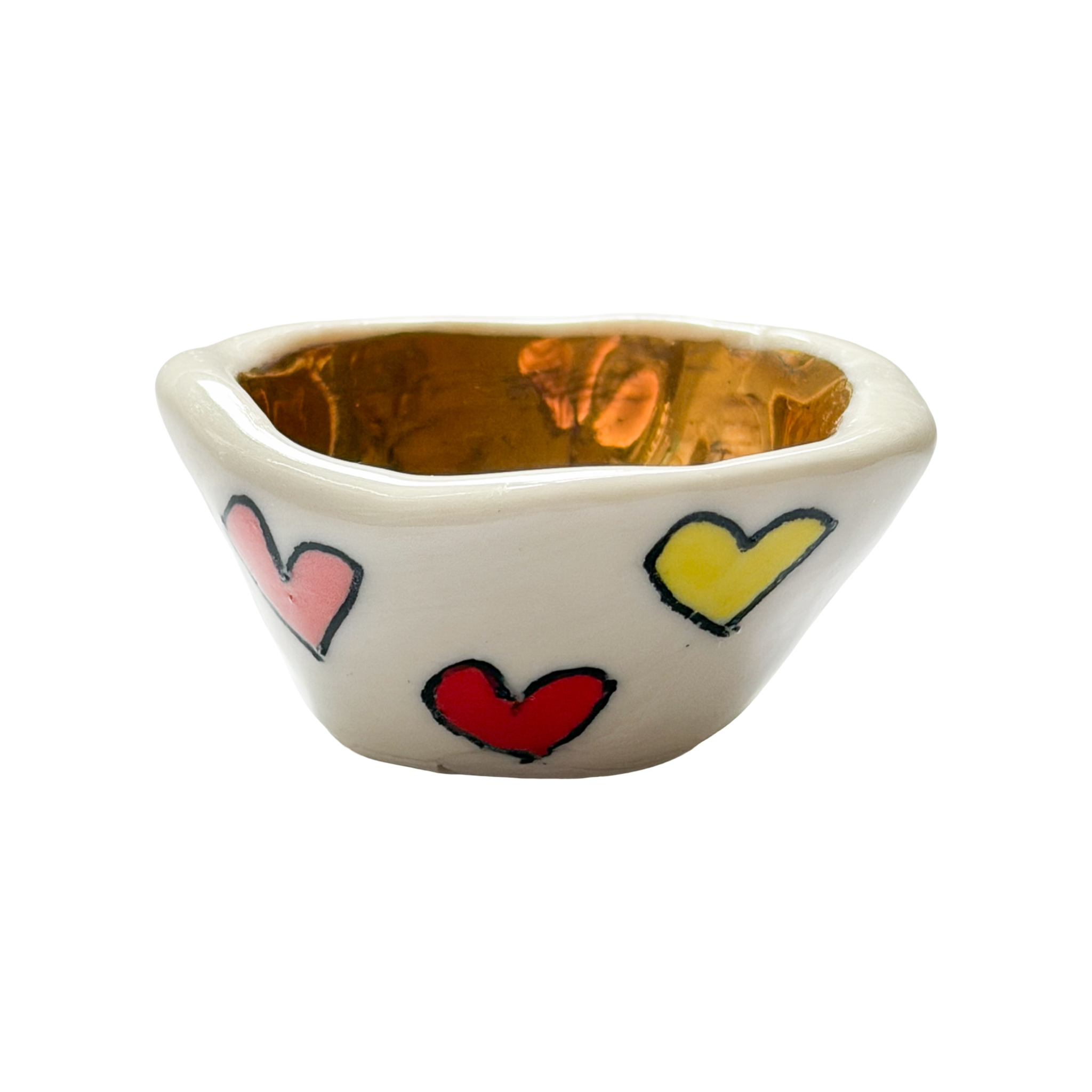 Bright Colour Heart Little Pot