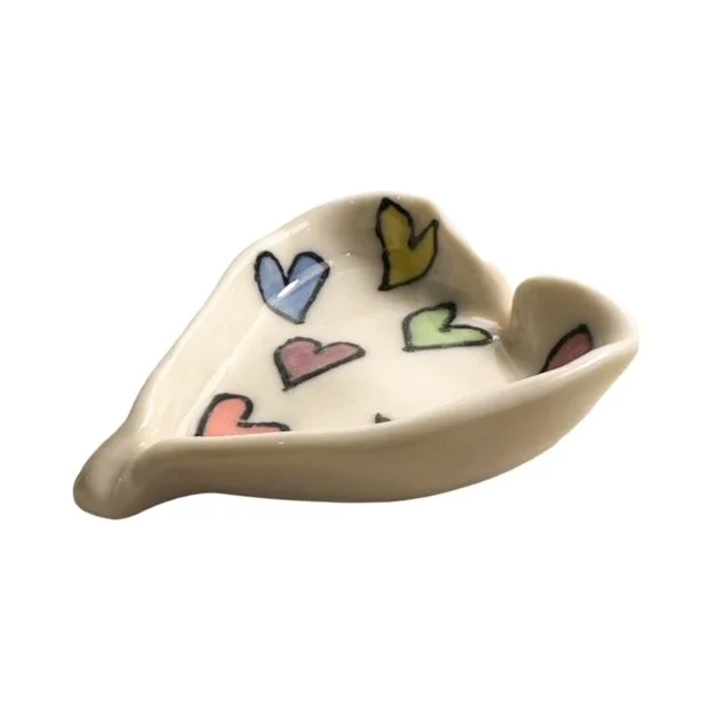 Pastel Heart  White Pot  - Medium