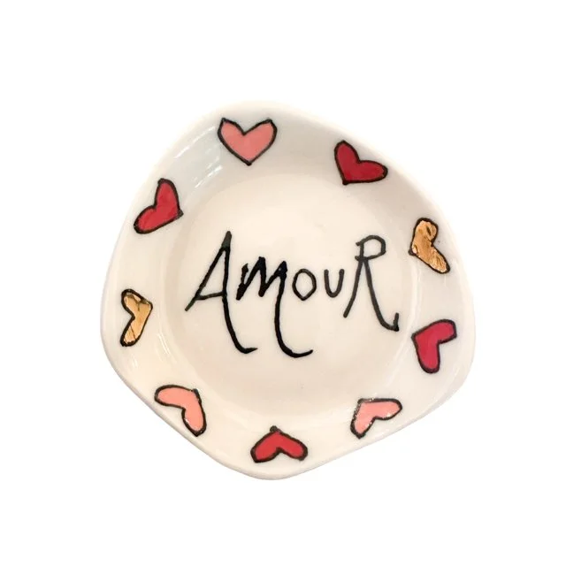 Mini Amour  - Pink & Red Hearts Dish