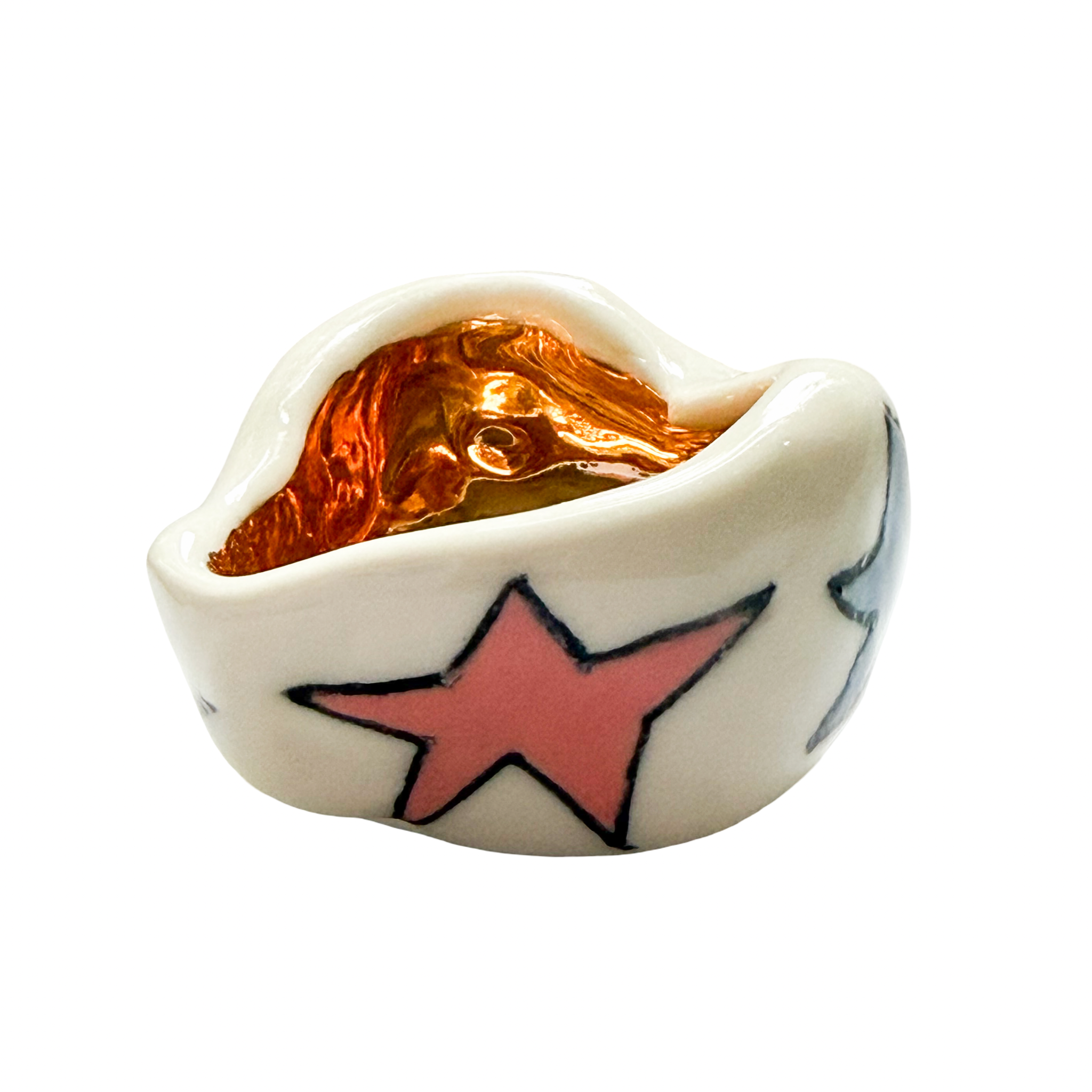 Pale Stars Heart Pot